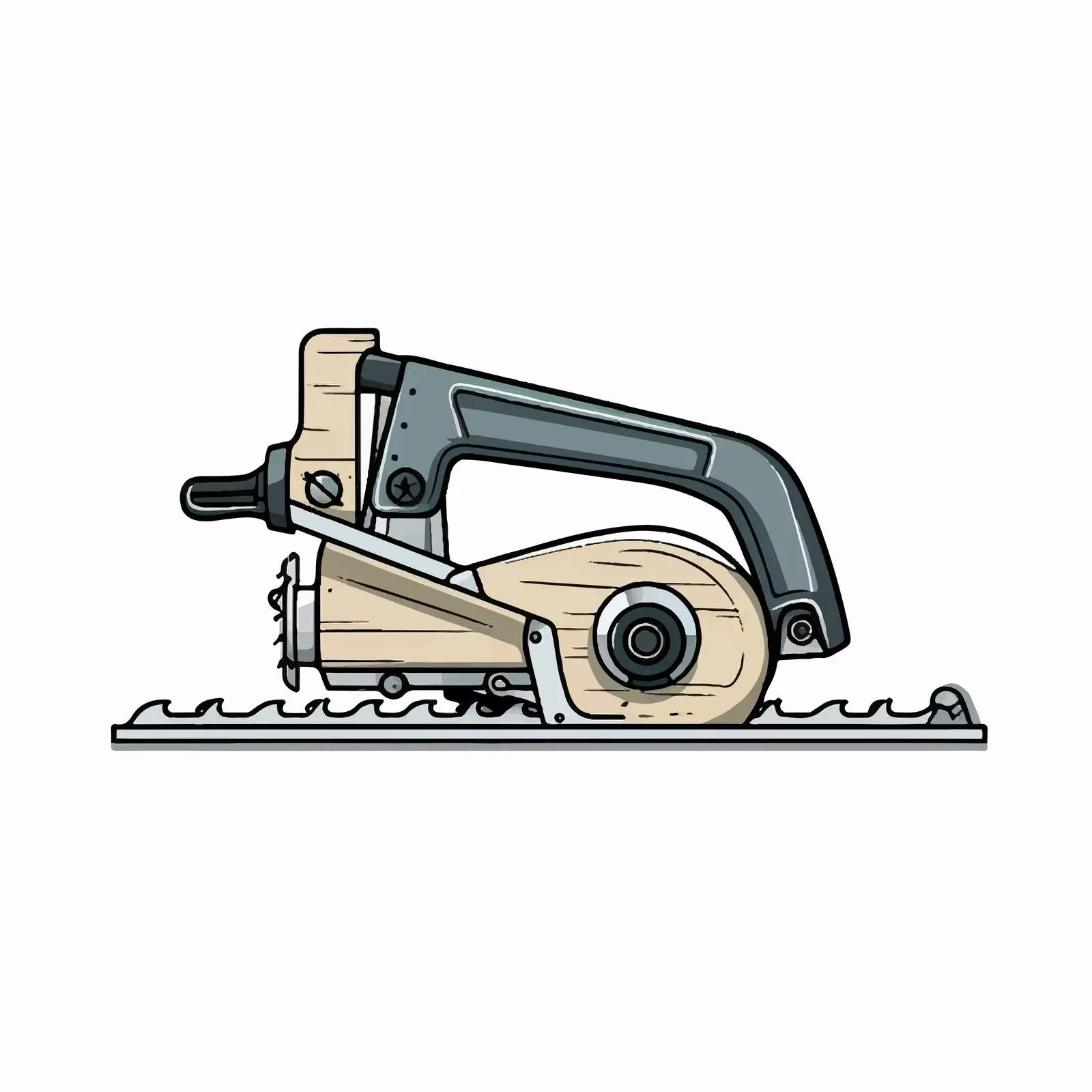 Cartoon Saw Line Vector Illustration — free download from Dotvec