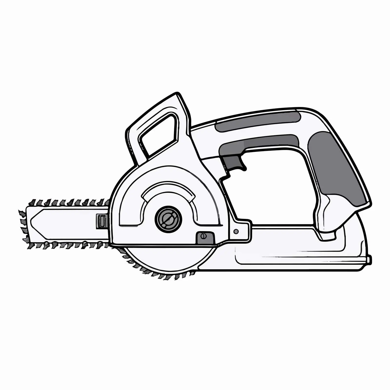 Outline Vector Saw Illustration on White Background – free mechanical tool image from Dotvec