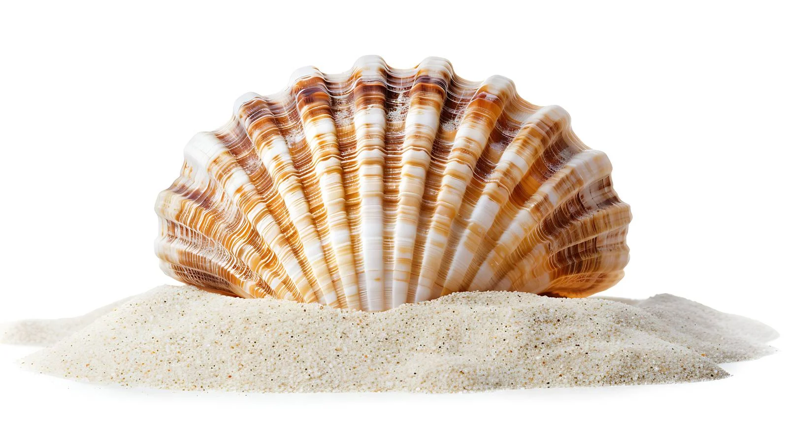 Scallop Shell on Caribbean Seashore Sand — free download from Dotvec