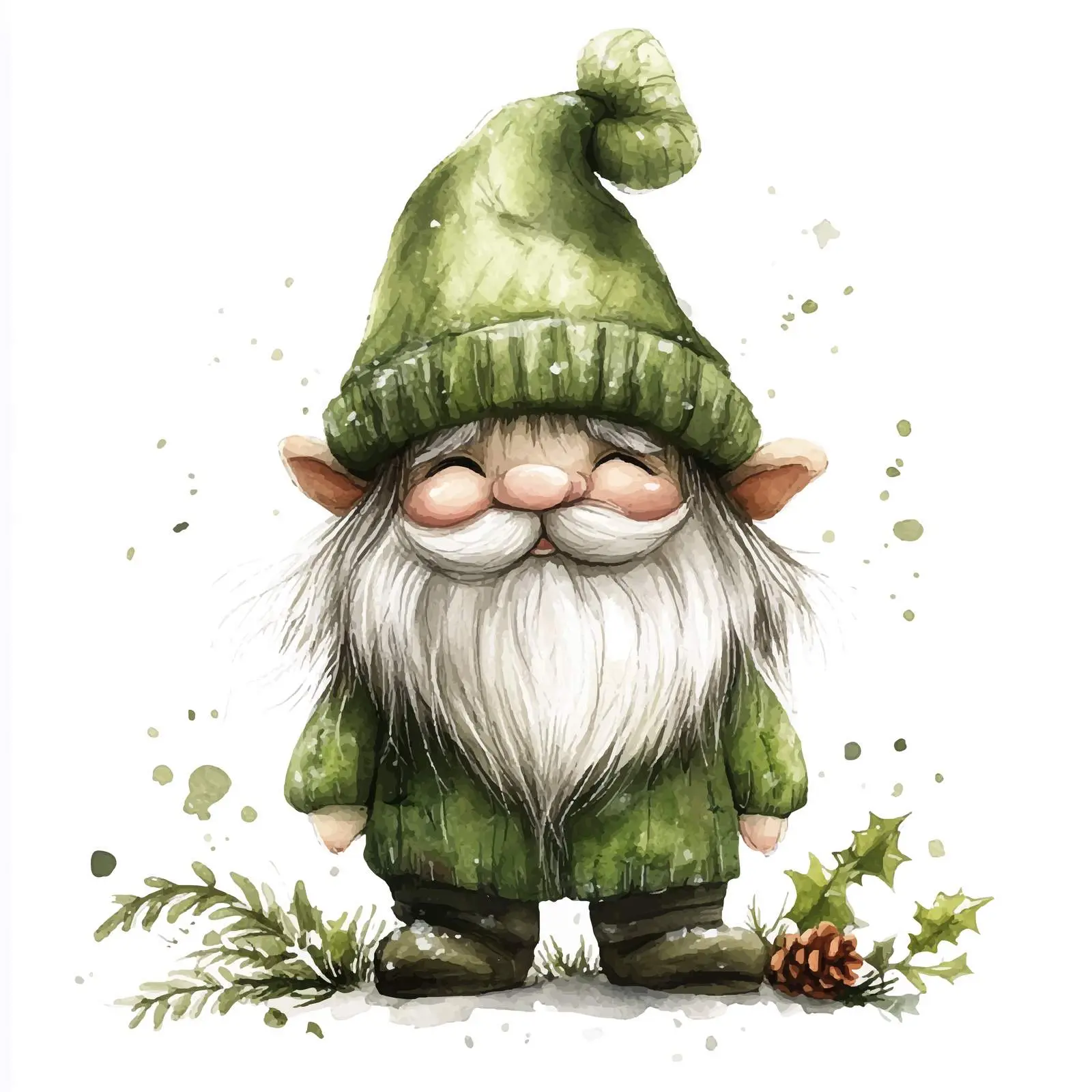 Scandinavian Troll Dwarf in Green Hats — free download from Dotvec