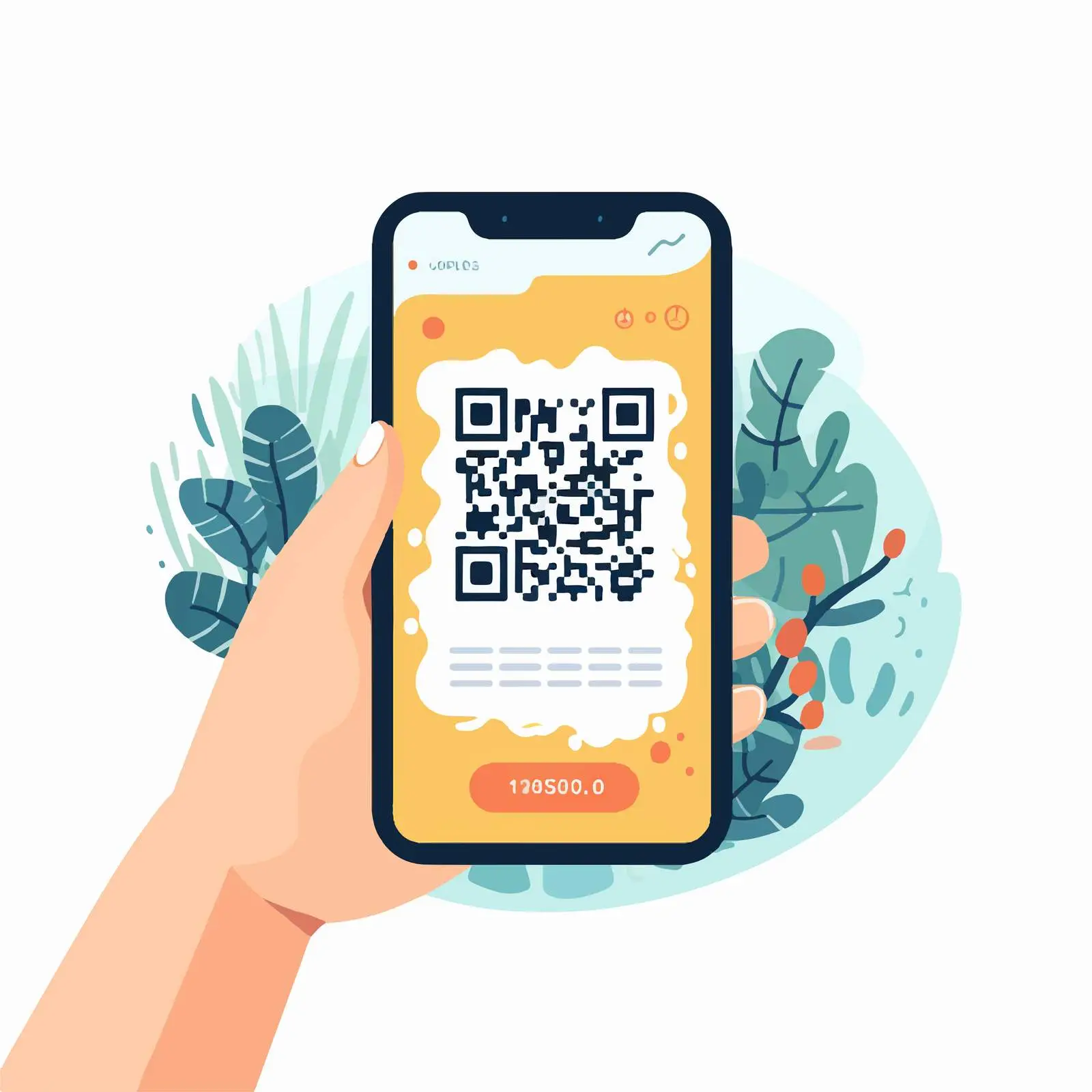 Scanning QR Code with Mobile Scanner App – free mobile commerce image from Dotvec