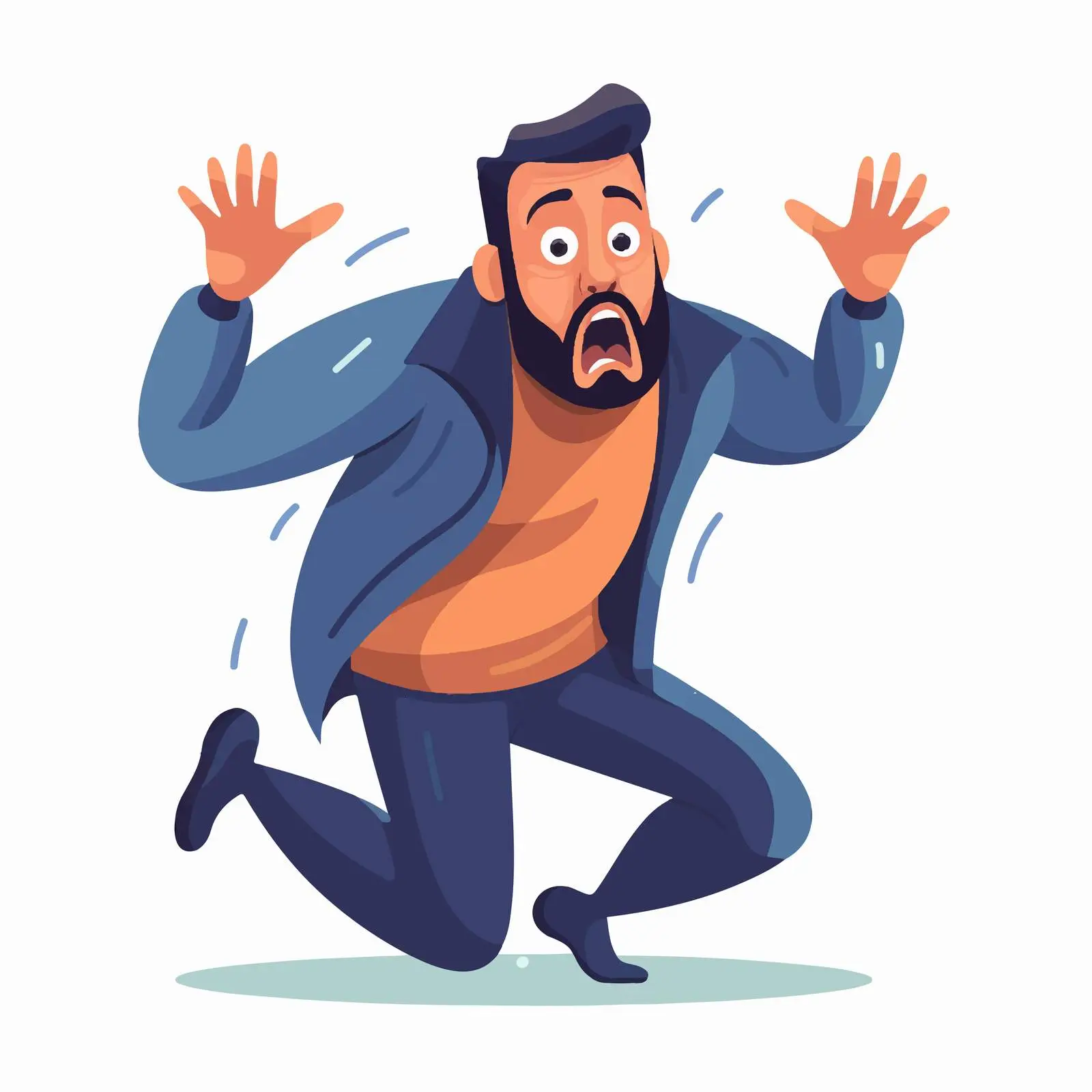 Frightened Person in Shock Vector Art — free download from Dotvec