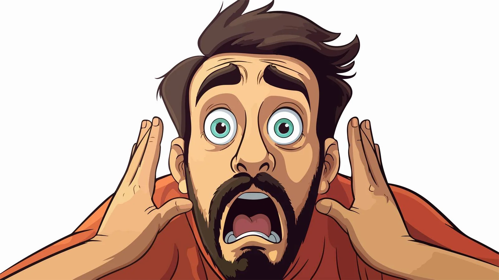 Frightened Man Cartoon Illustration — free download from Dotvec