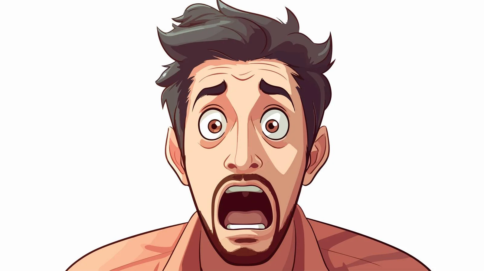 Frightened Cartoon Man Vector Illustration — free download from Dotvec