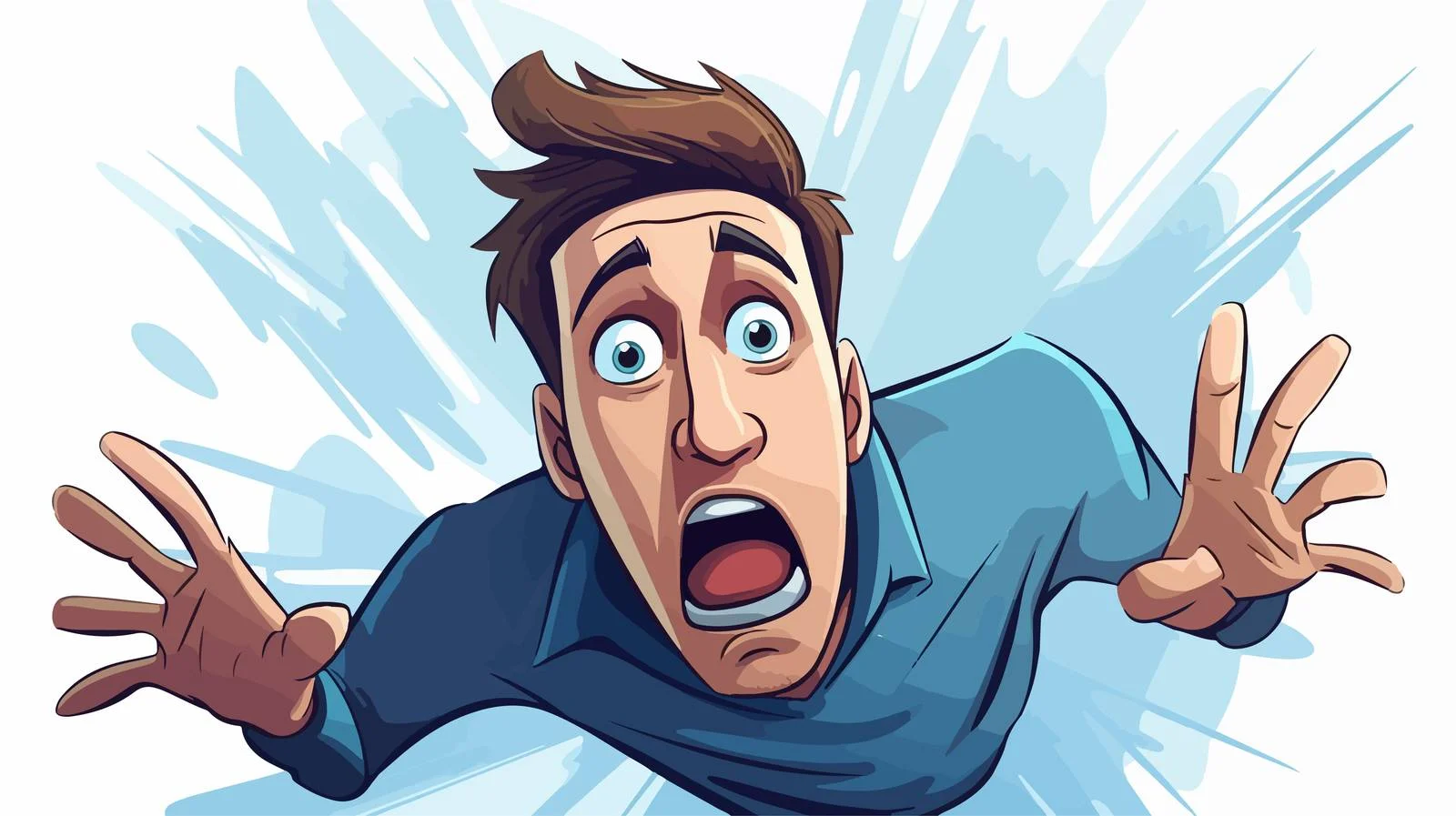 Illustration: Terrified Man Cartoon — free download from Dotvec