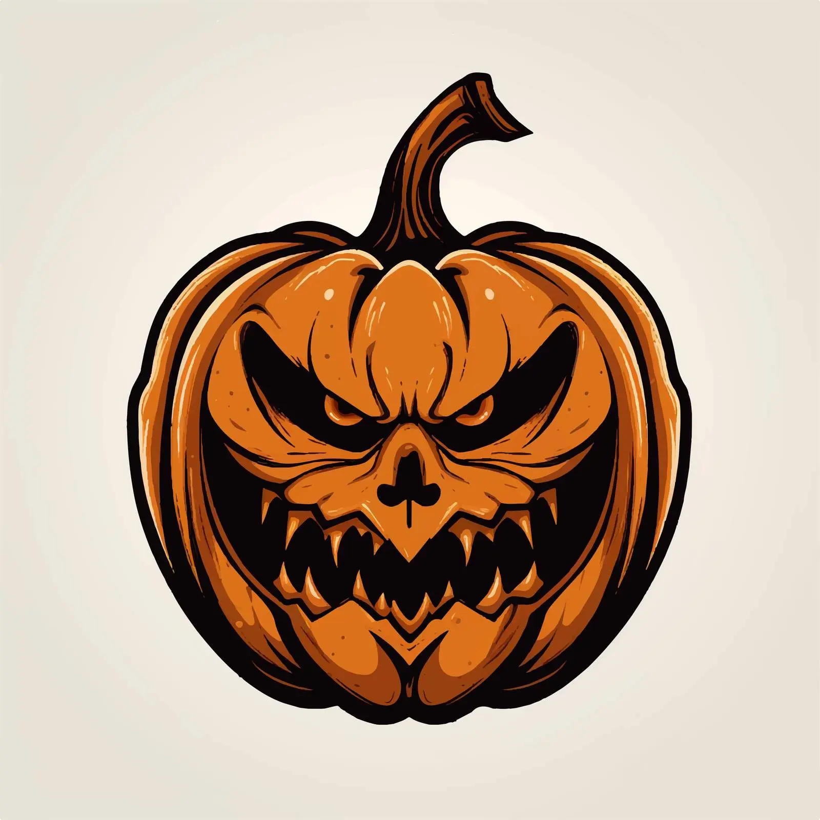 Creepy Halloween Angry Face Stencil Vector — free download from Dotvec