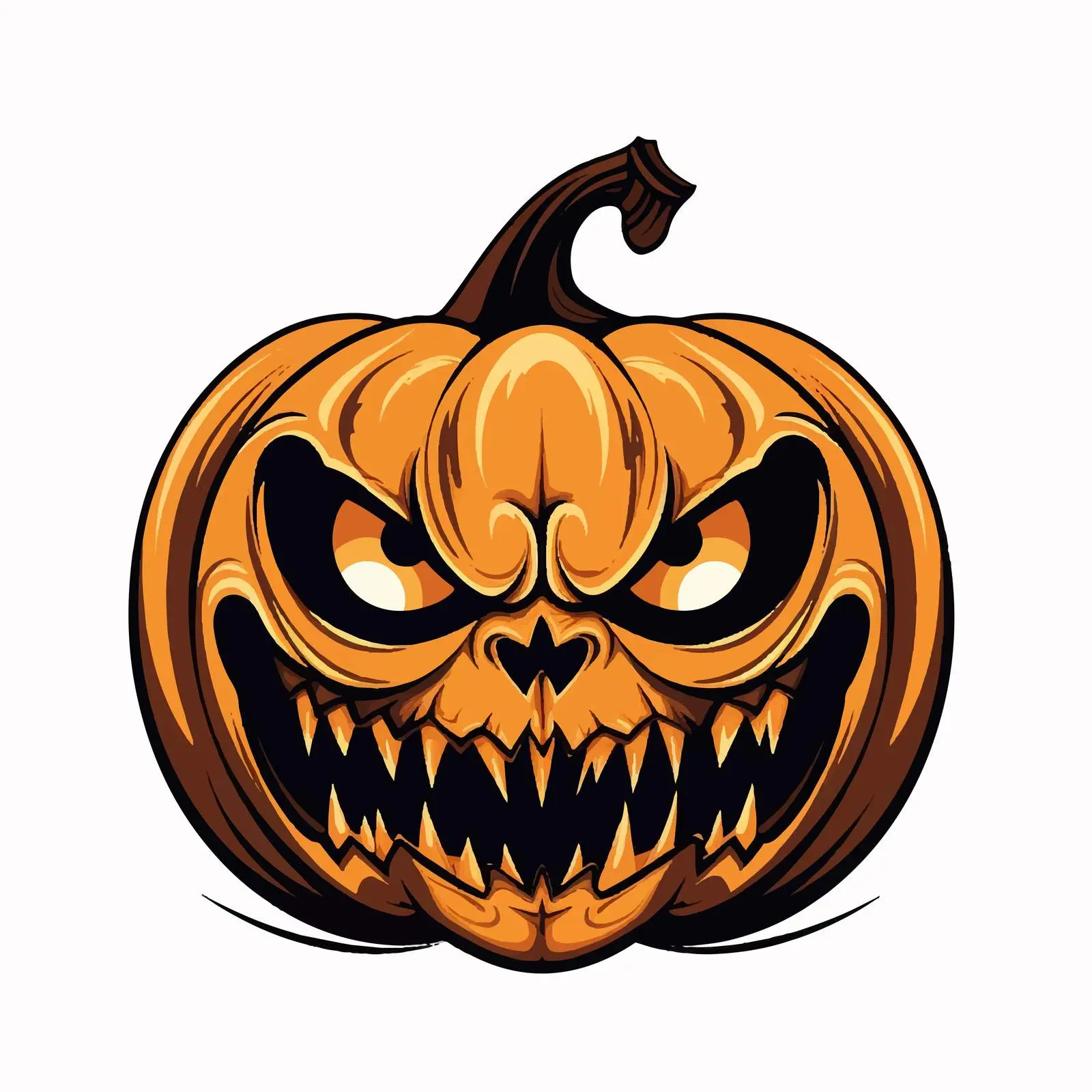 Creepy Halloween Face Stencil Vector – free evil image from Dotvec