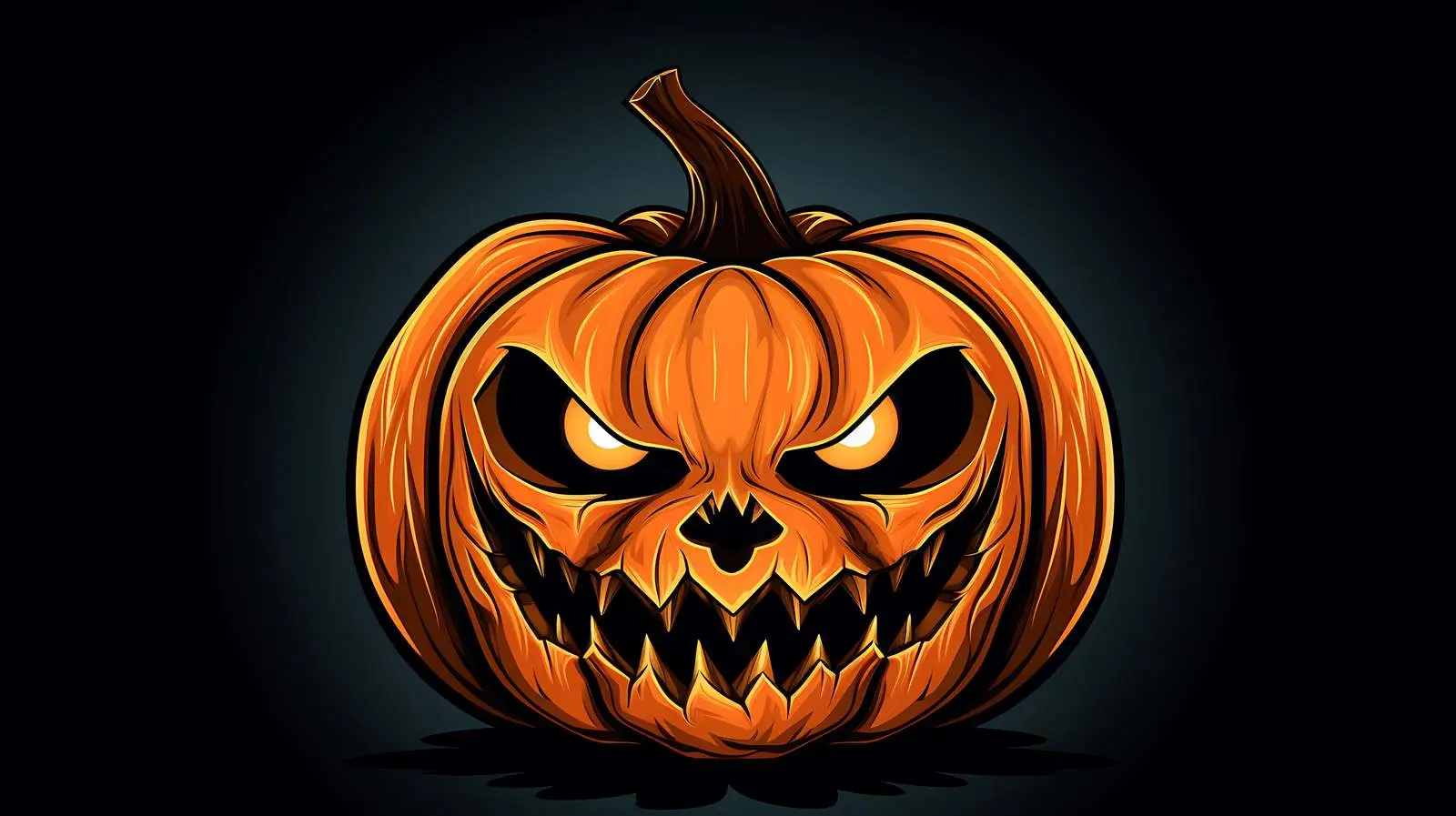 Spooky Pumpkin Sketch Illustration – free carved image from Dotvec