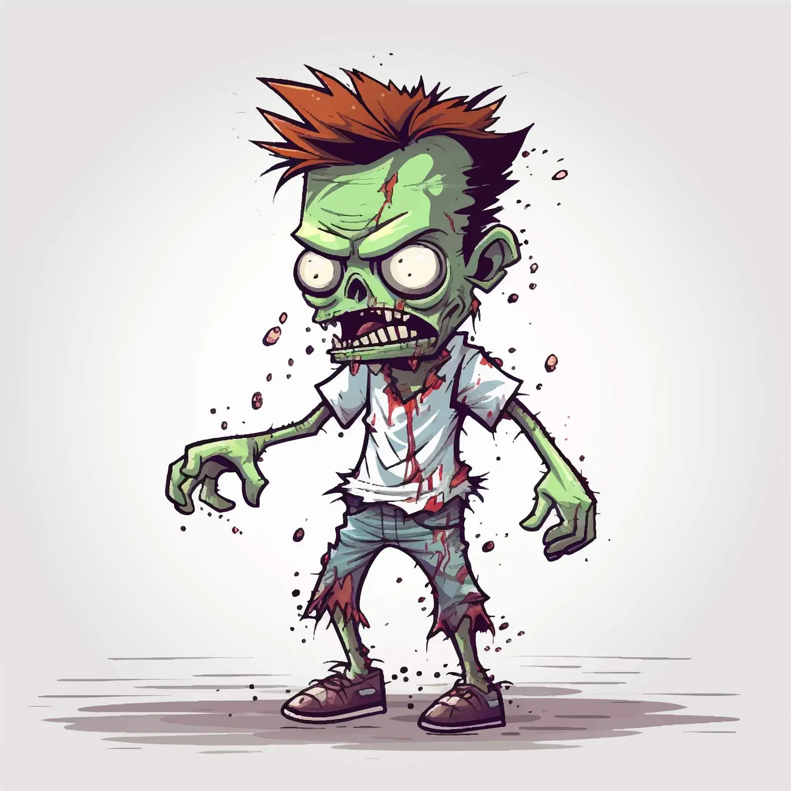Scary Zombie Cartoon Character Illustration — free download from Dotvec
