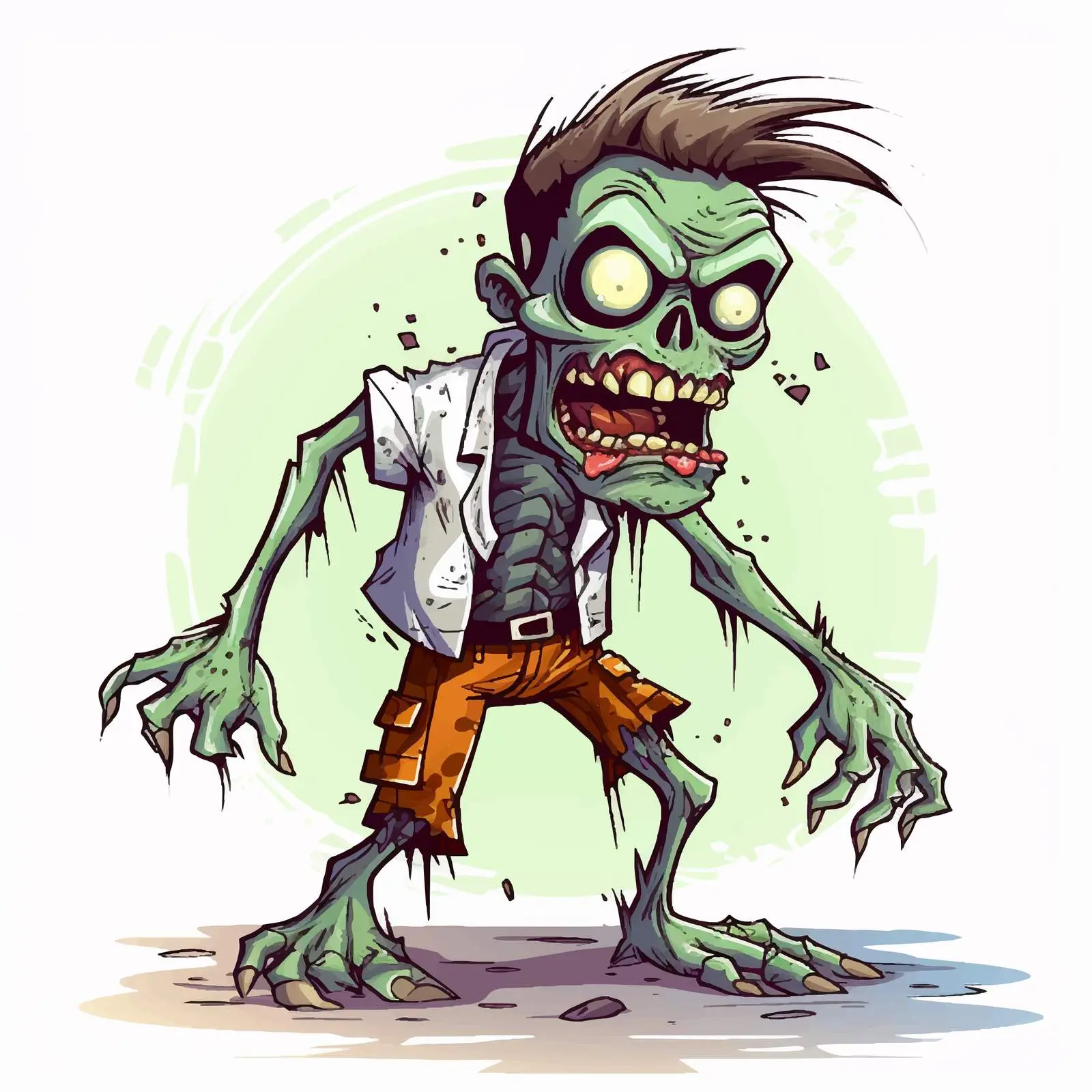 Scary Zombie Cartoon Character Illustration Vector — free download from Dotvec