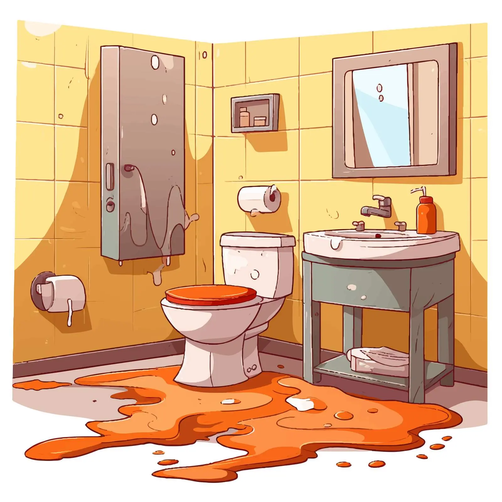 Clean and Dirty Bathroom Illustration Vector — free download from Dotvec