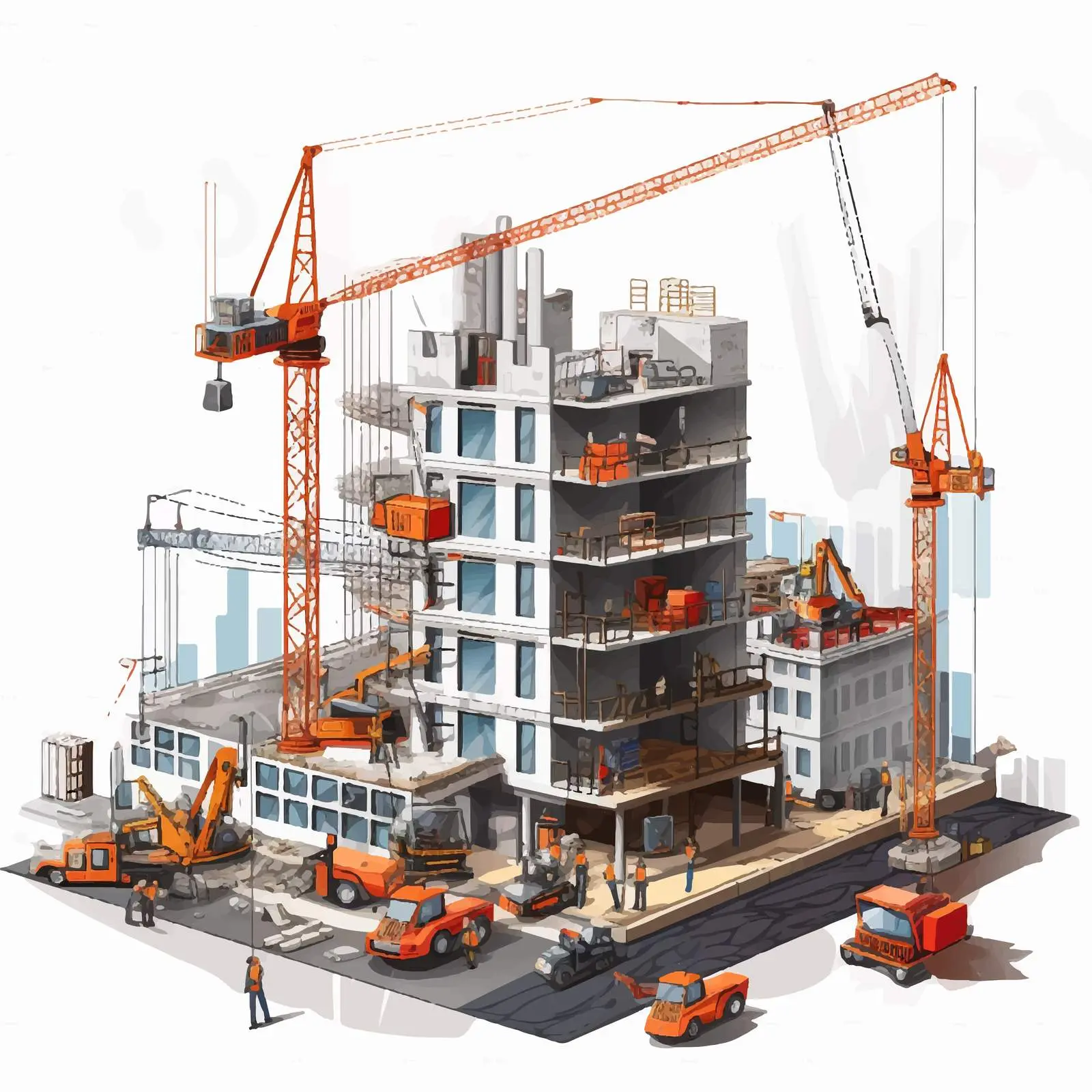 Building Construction Site Vector Illustration — free download from Dotvec