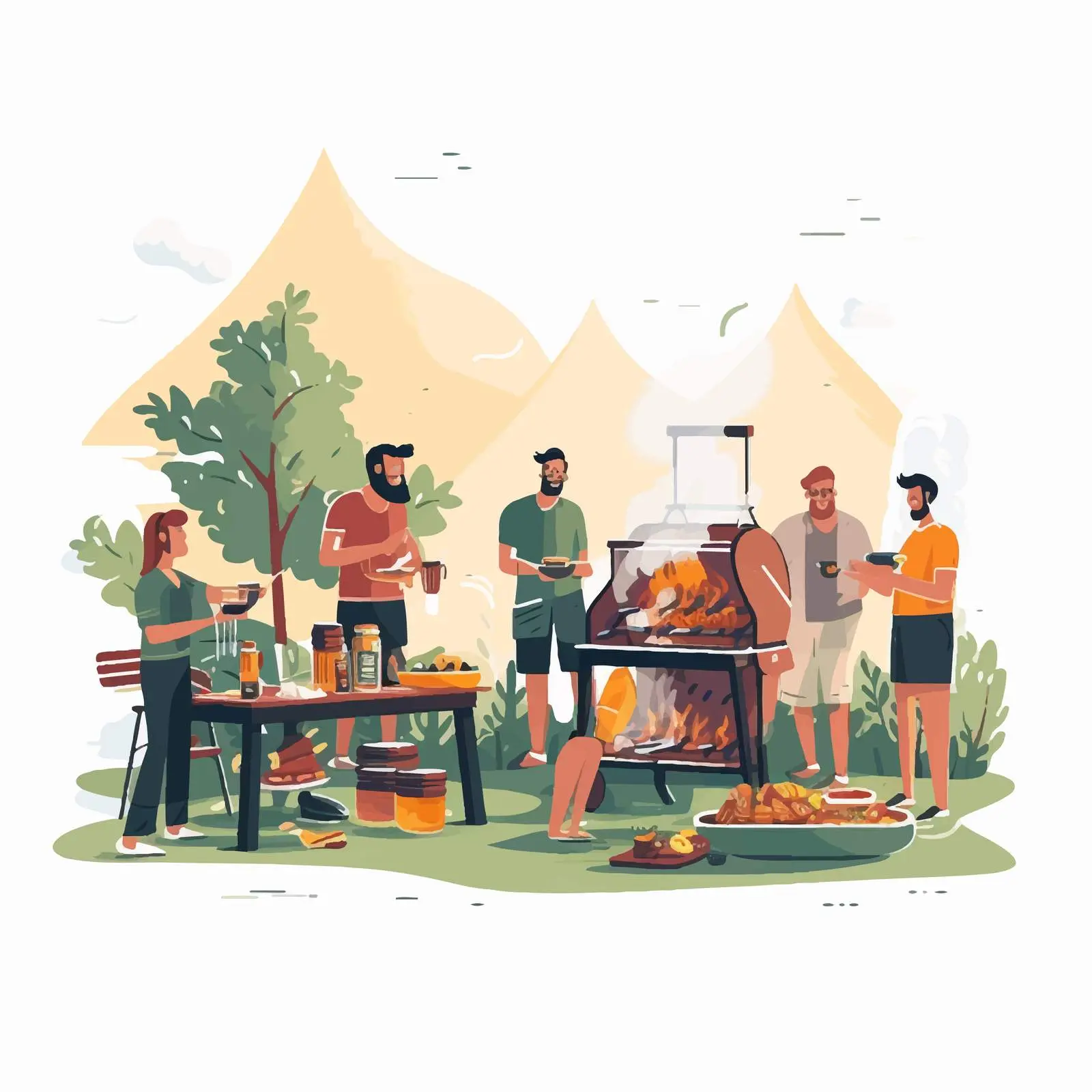 Outdoor Barbecue Party with Friends and Family — free download from Dotvec