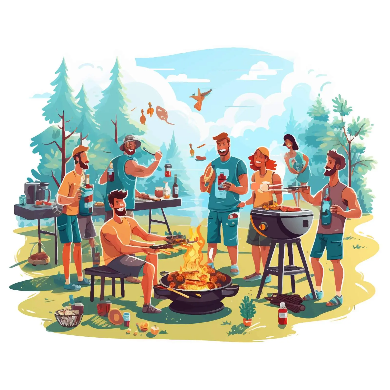 Outdoor Barbecue Party with Friends and Family — free download from Dotvec