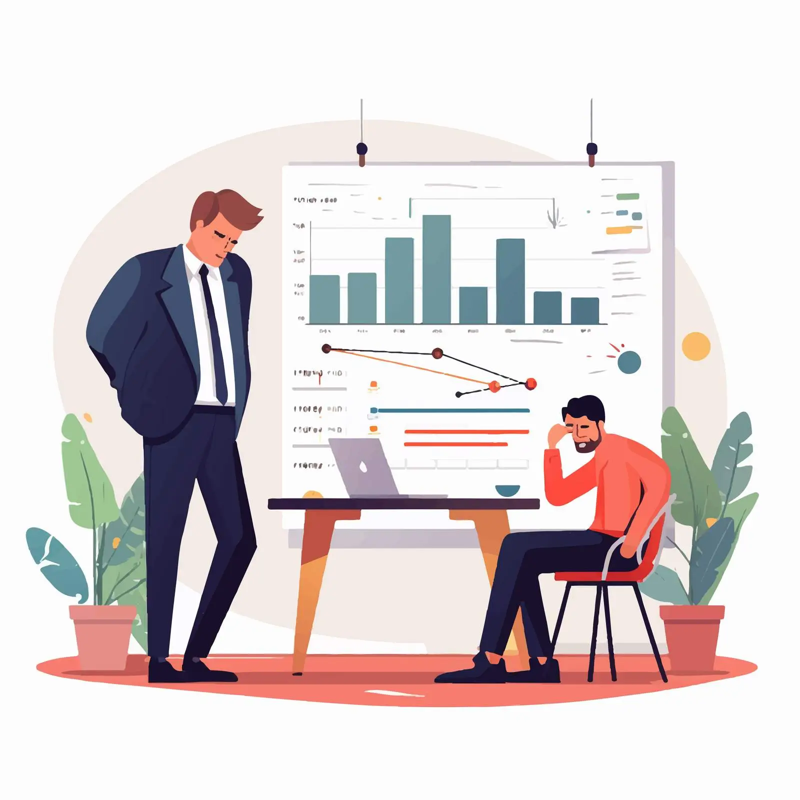 Angry Boss Disapproving Unsatisfactory Work – free negative feedback image from Dotvec