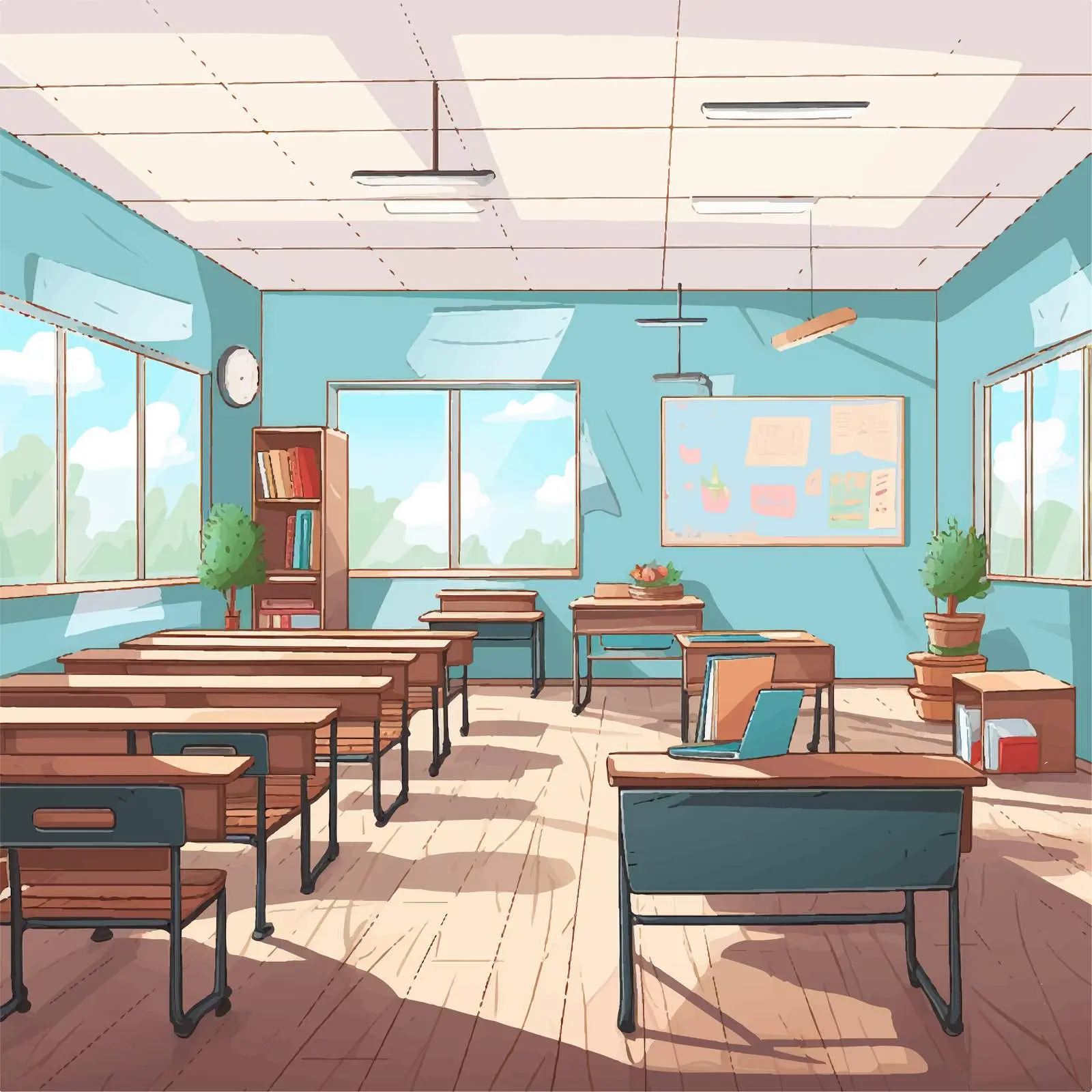 Empty Classroom Illustration Vector Art — free download from Dotvec