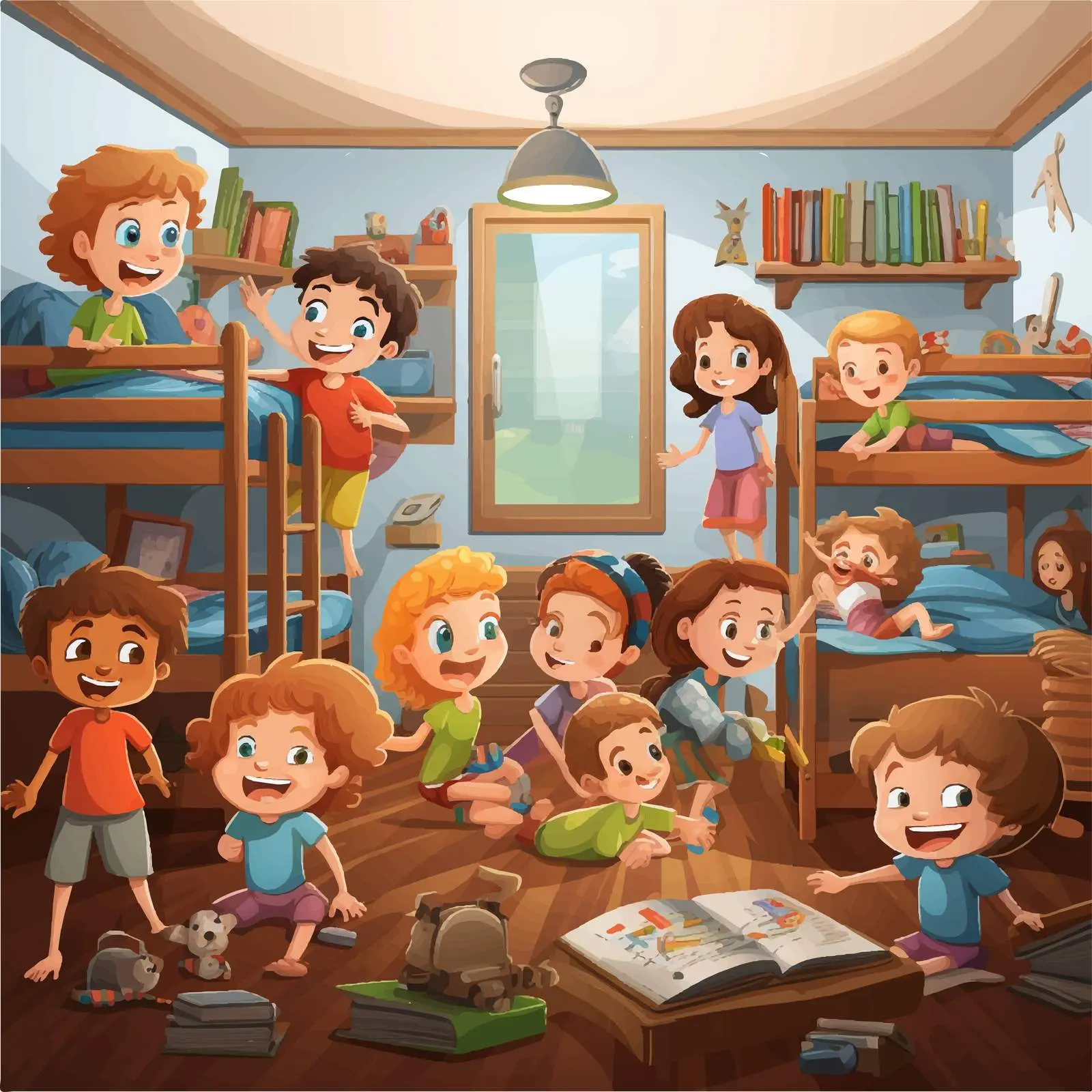 Children Playing Together in a Classroom Illustration — free download from Dotvec