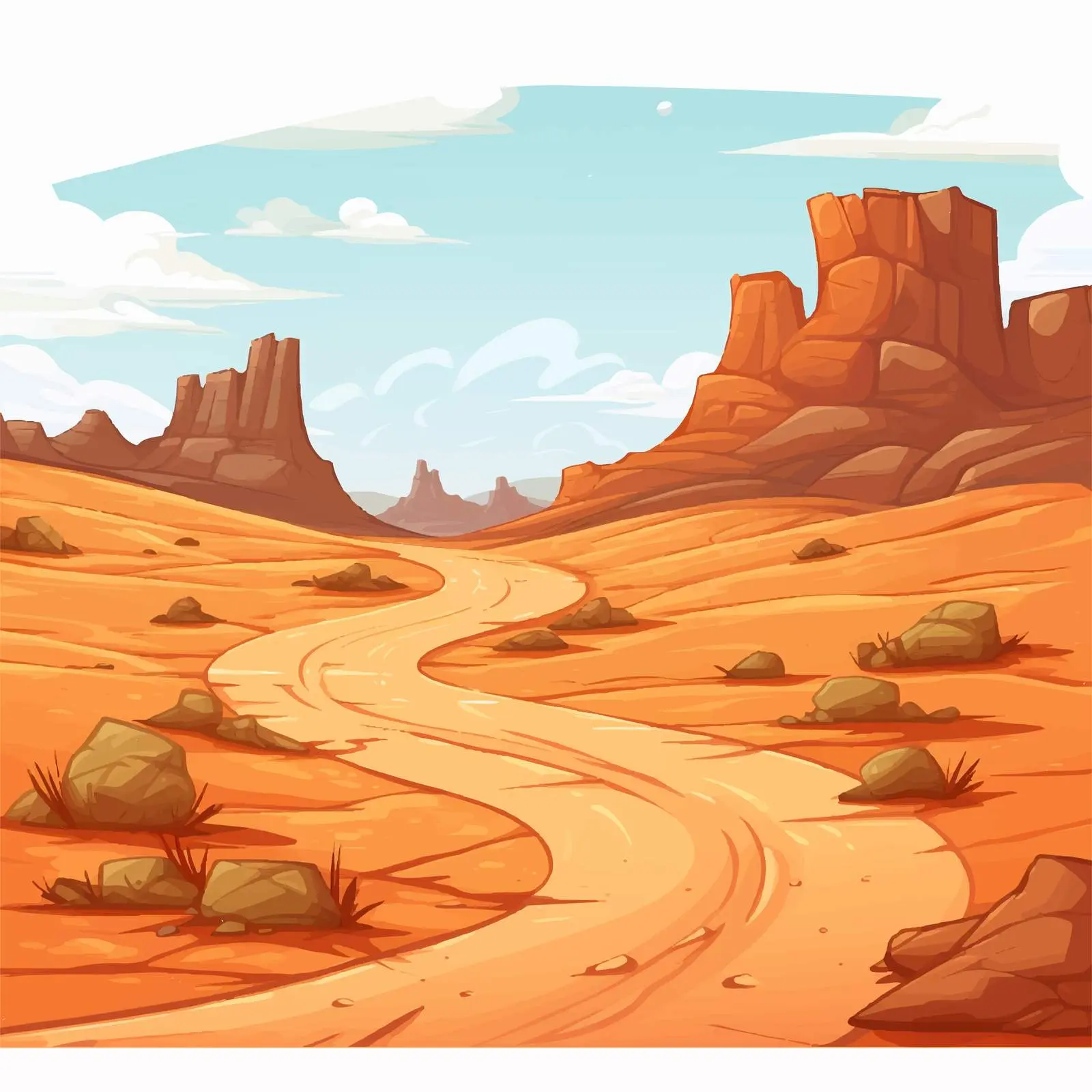 Desert Road Vector Illustration — free download from Dotvec