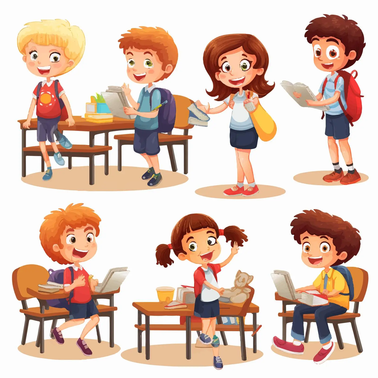 School Kids Engaged in Classroom Activities — free download from Dotvec