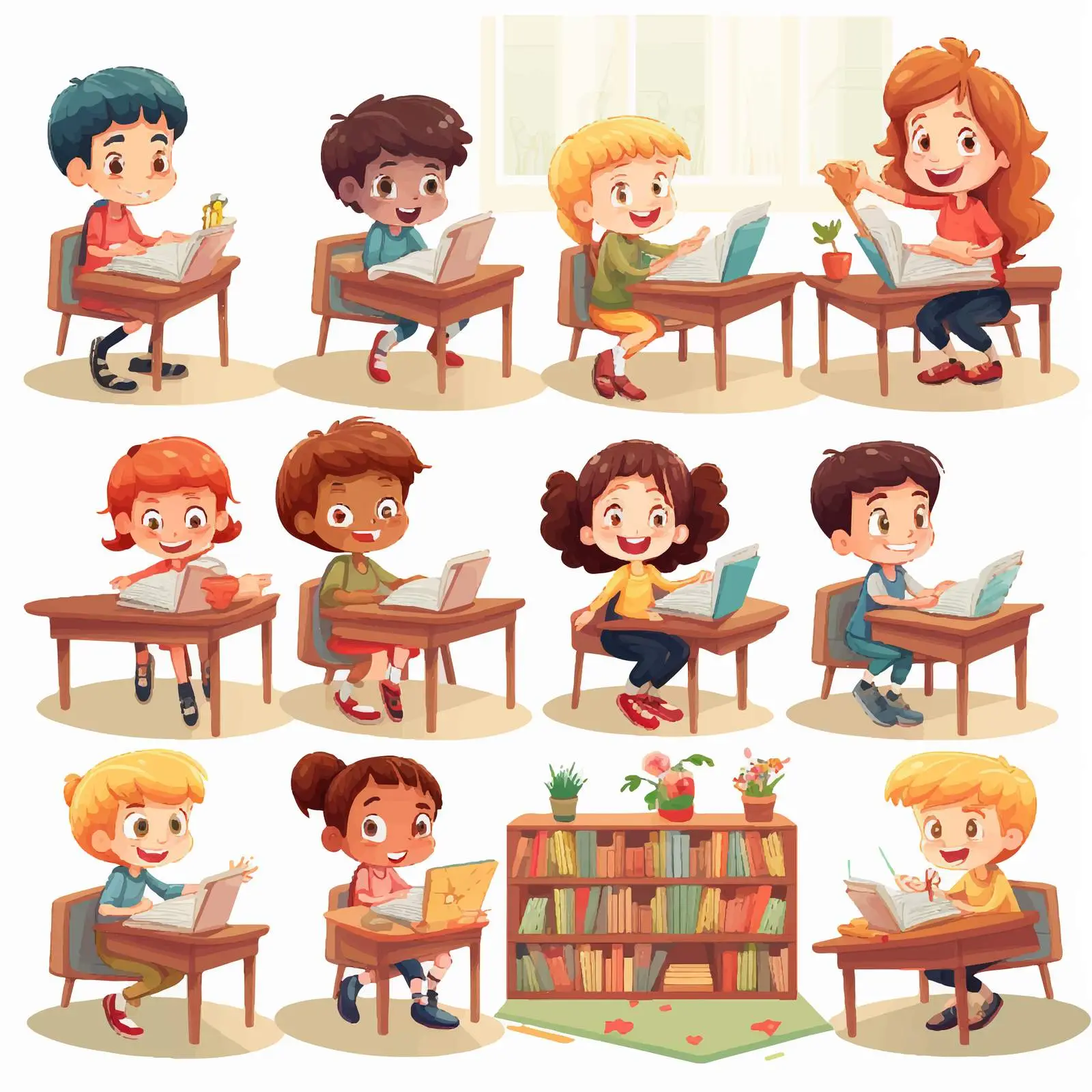 School Kids Engaged in Classroom Activities — free download from Dotvec