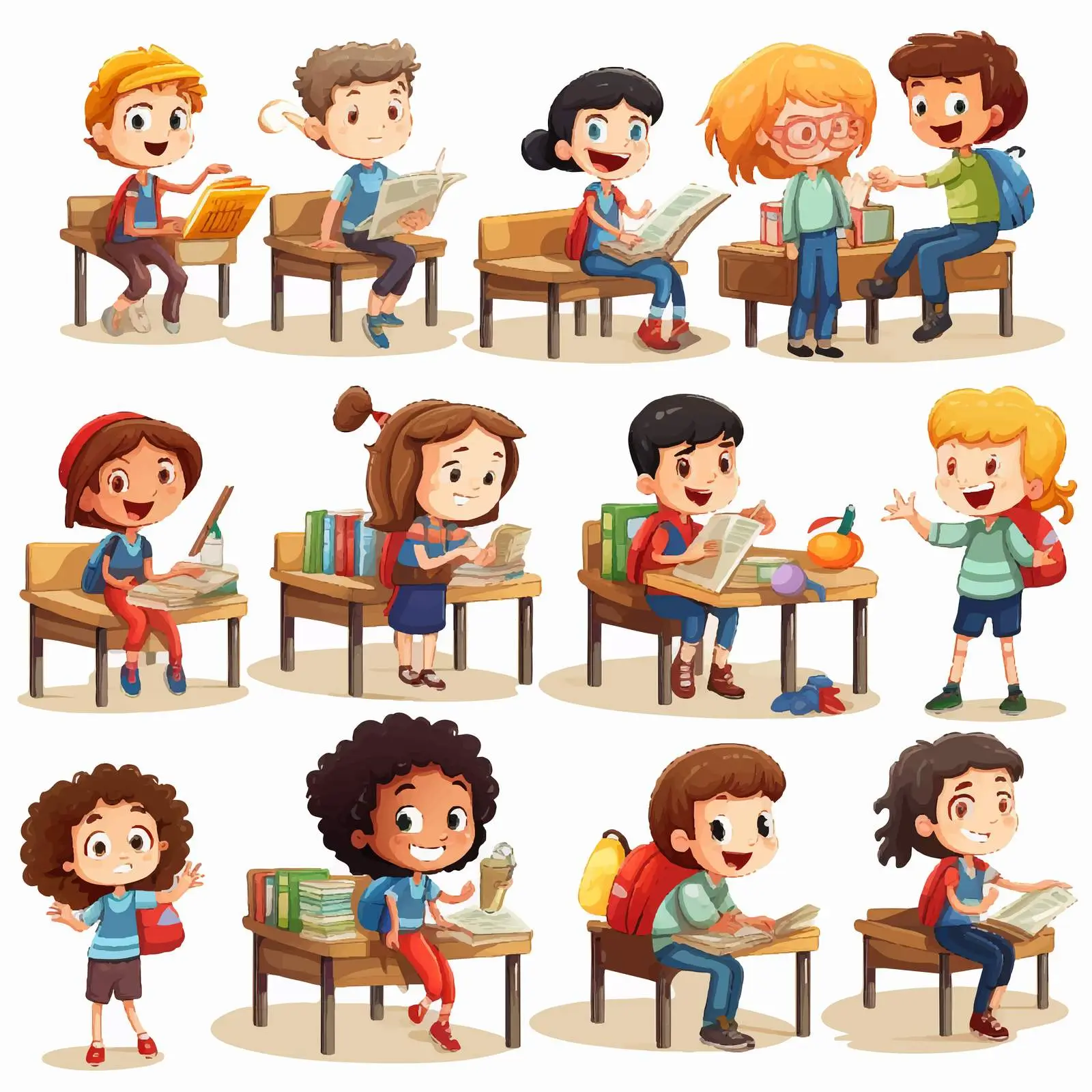 School Kids Engaged in Classroom Activities — free download from Dotvec