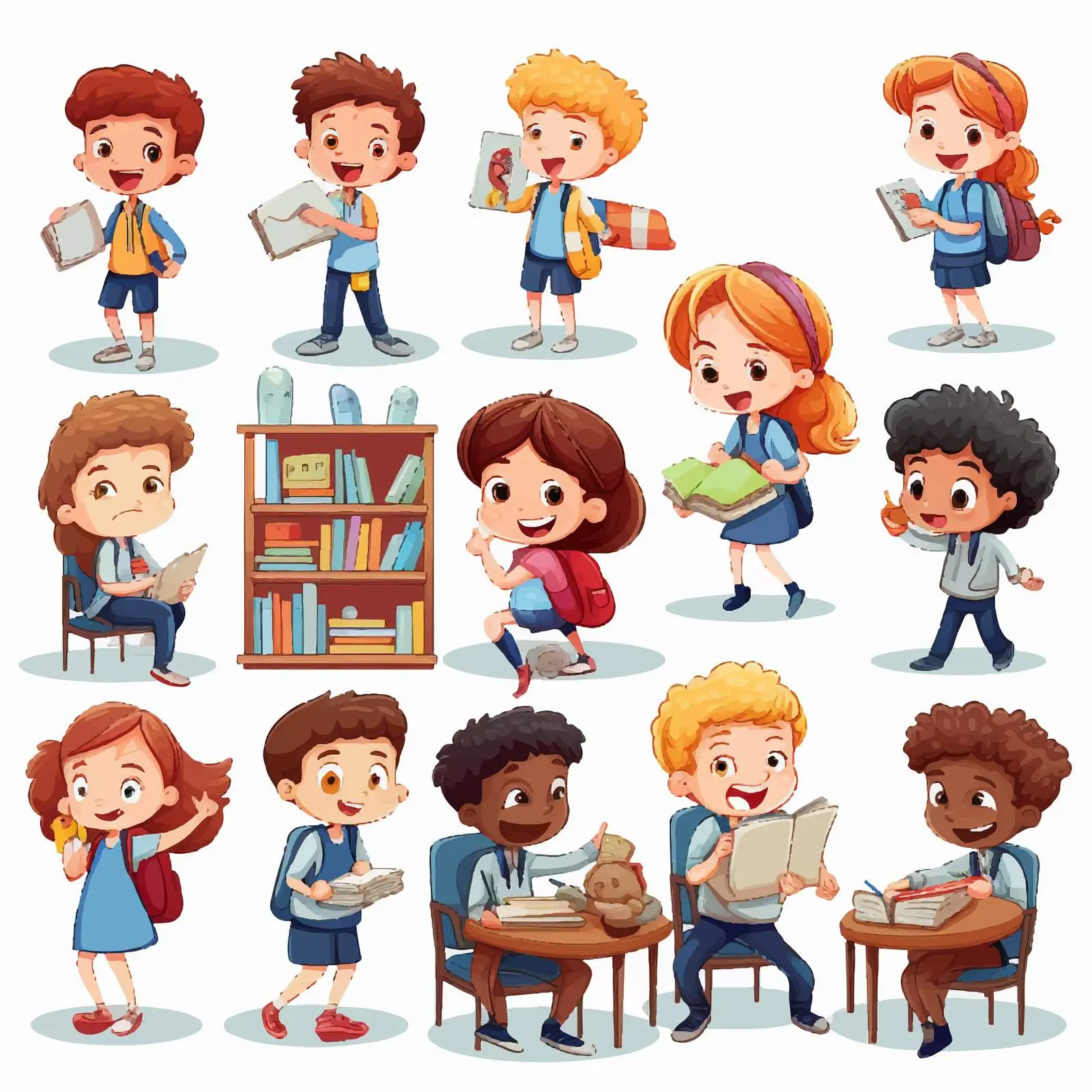 School Kids Engaged in Classroom Activities — free download from Dotvec