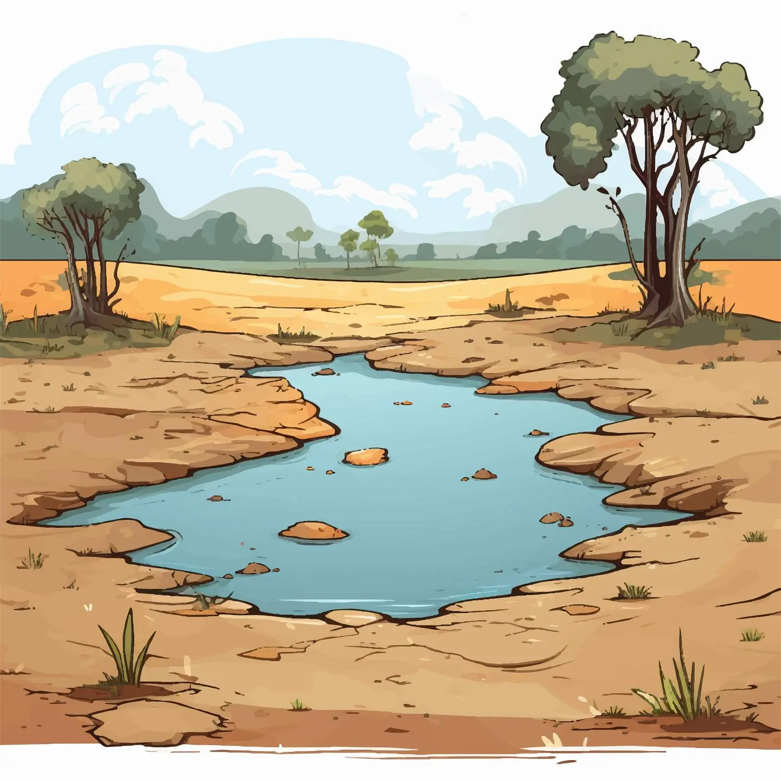 Water Hole Ground Illustration for Vector Design — free download from Dotvec