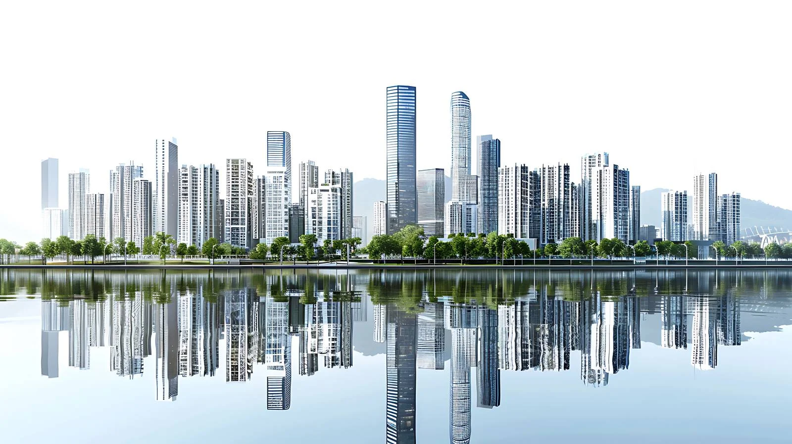 Serene Shenzhen Yantian on White Background — free download from Dotvec