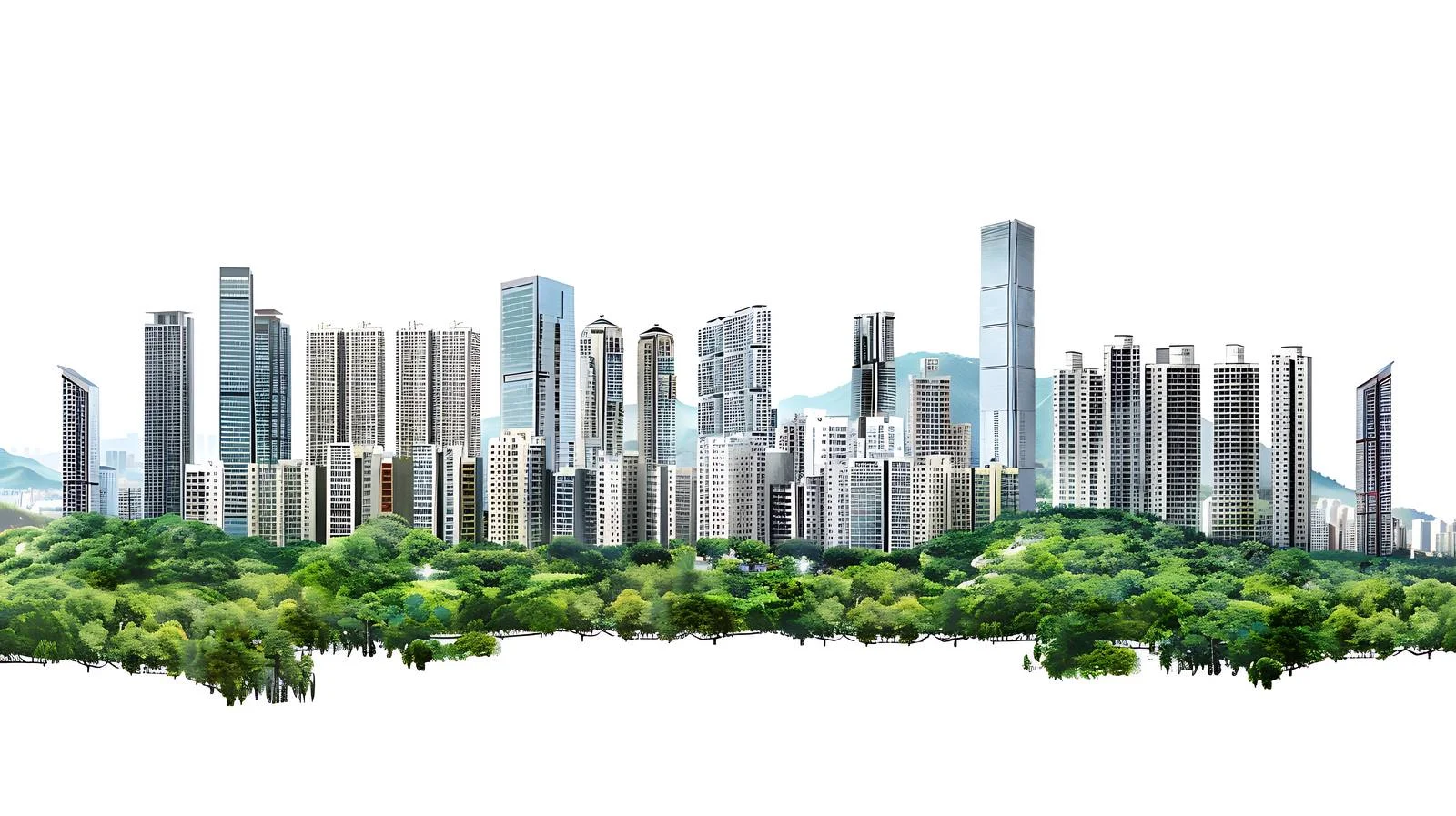 Elegant Shenzhen Yantian View on White — free download from Dotvec
