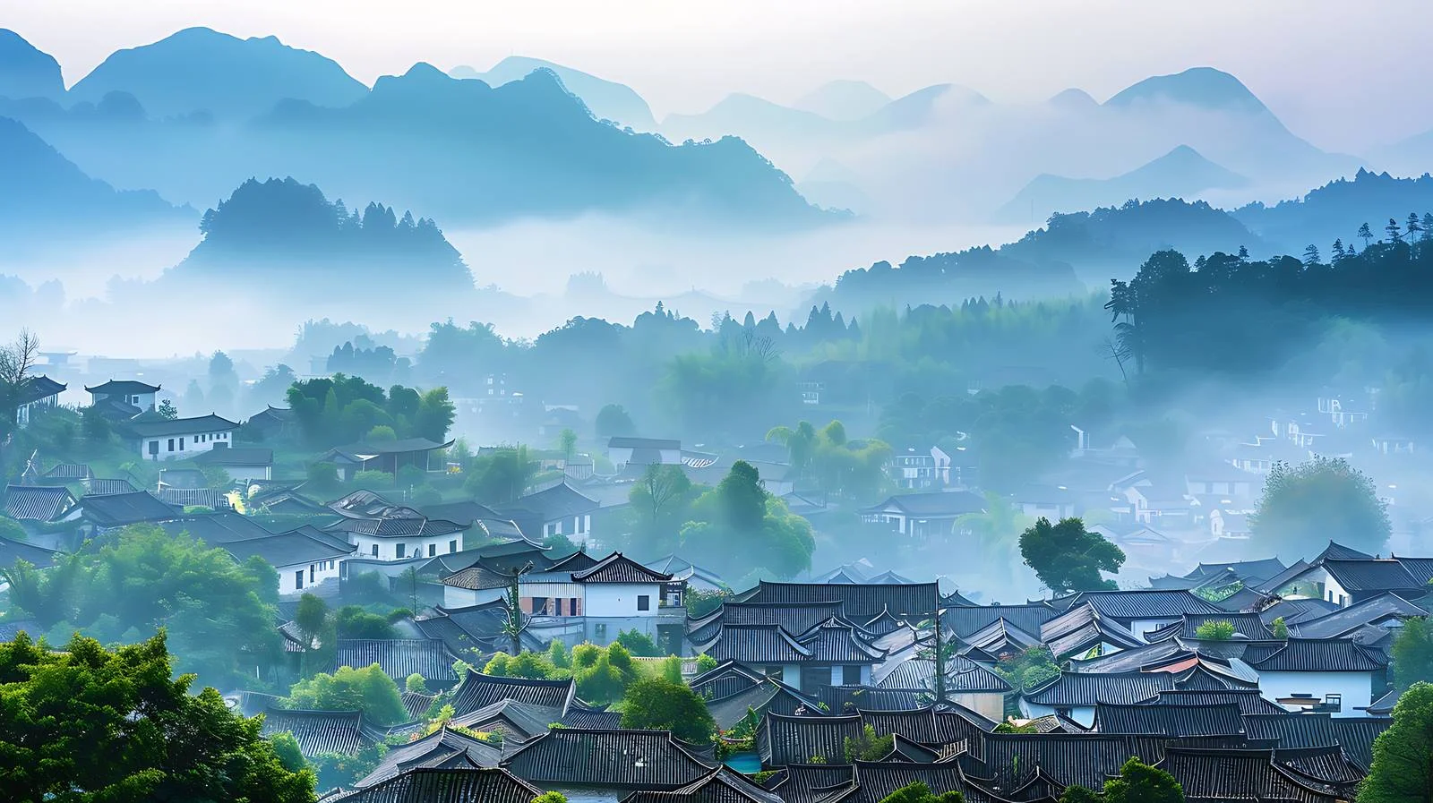 Tranquil Xu Village in Mount Huangshan — free download from Dotvec