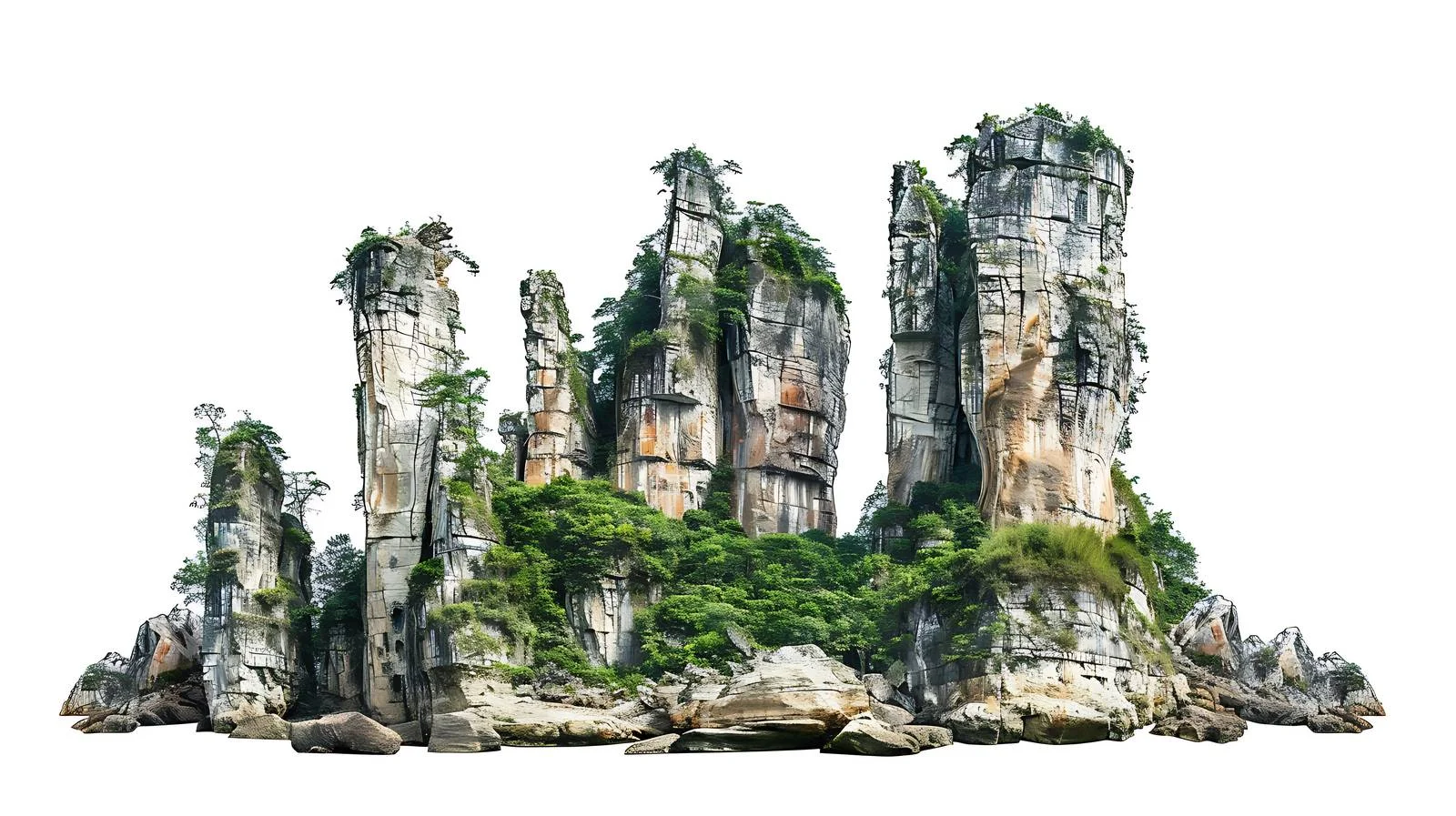 Yandang Mountain Landscape on White Background — free download from Dotvec