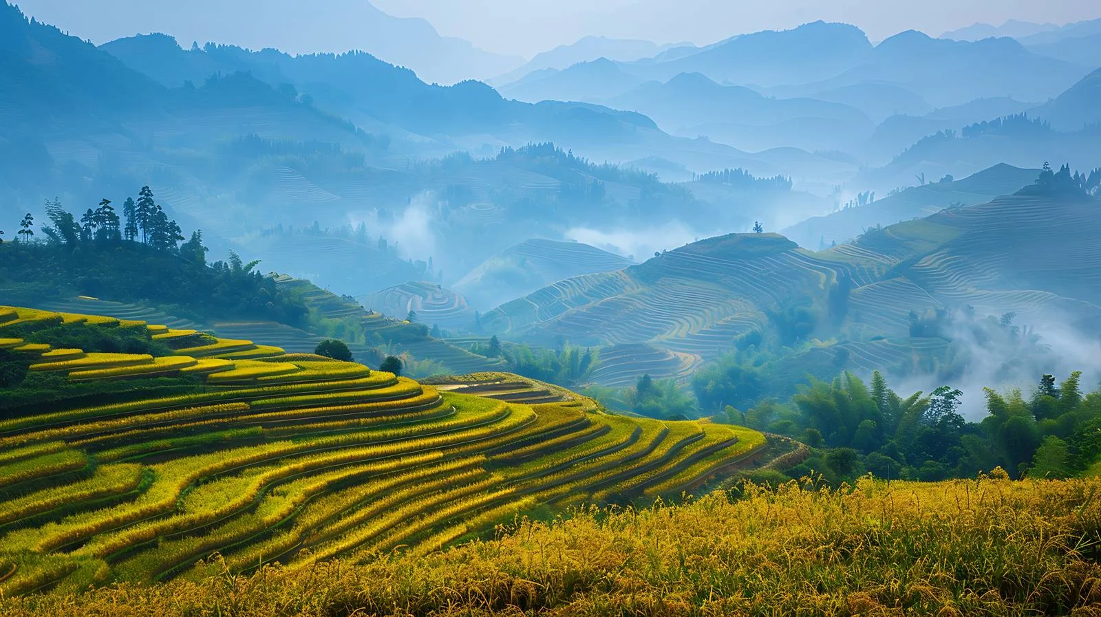 Breathtaking Yunhe Terraced Fields Landscape View — free download from Dotvec