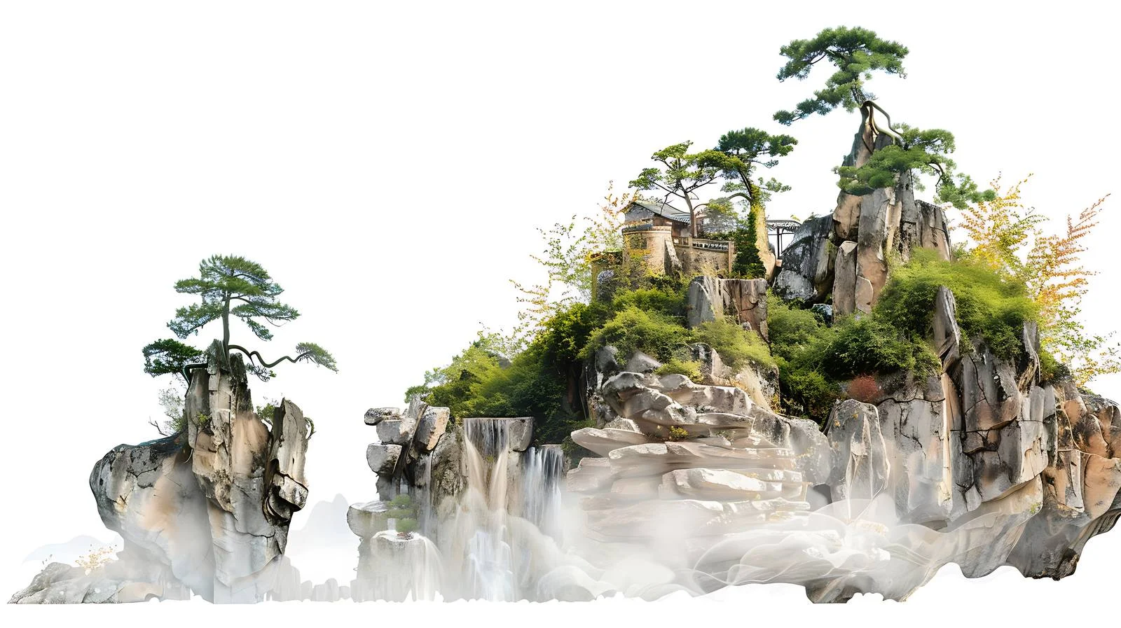 Serene Zangzhai Zhagana Landscape on White — free download from Dotvec