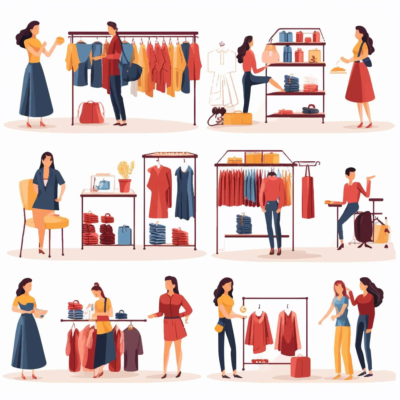 People Shopping for Clothes in Retail Store — free download from Dotvec