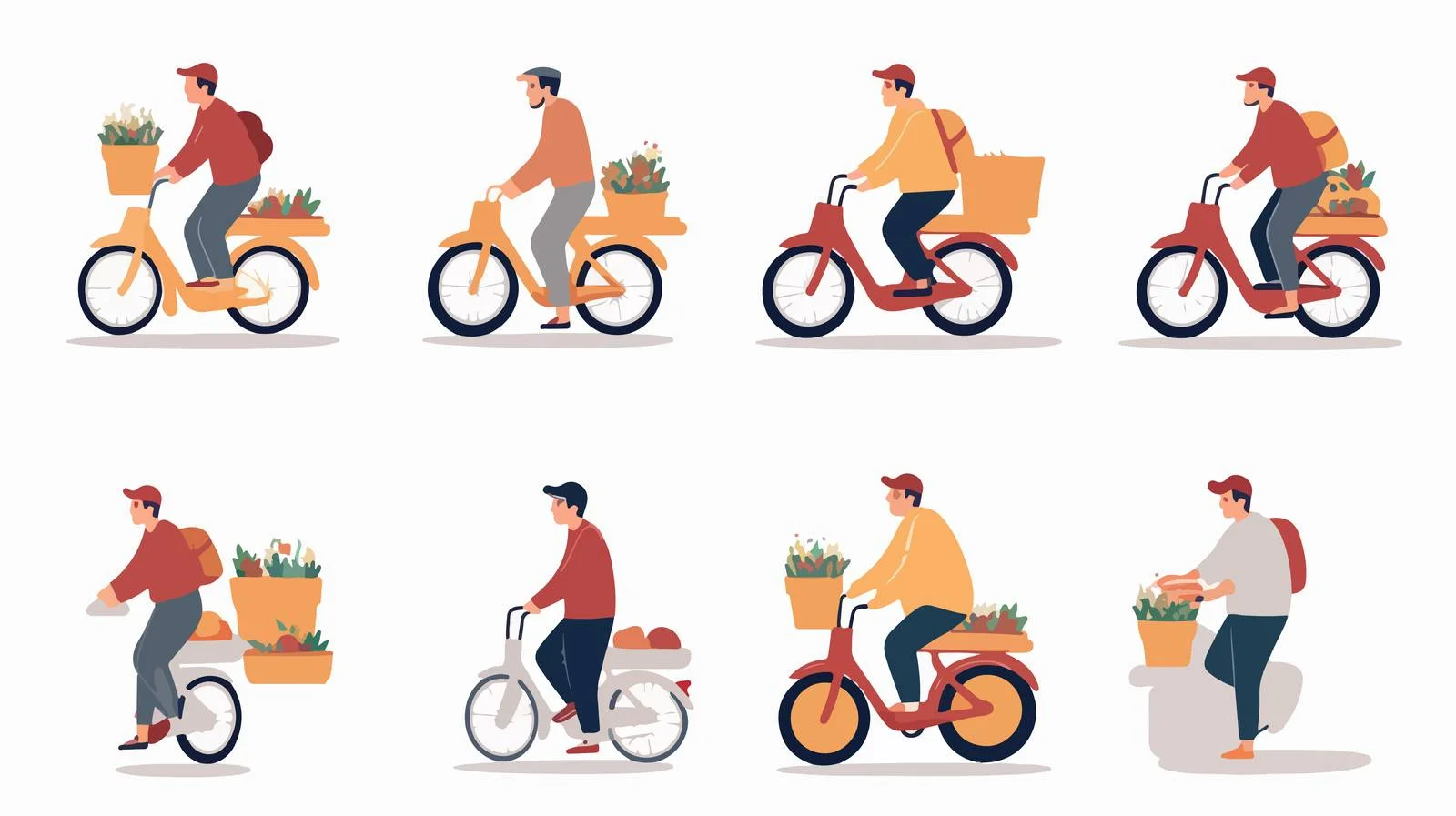 Efficient Takeaway Food Delivery Scenes — free download from Dotvec