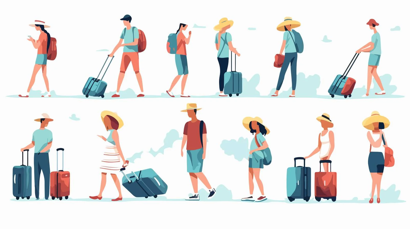 Enjoying Summer Holidays: Tourists in Vacation — free download from Dotvec