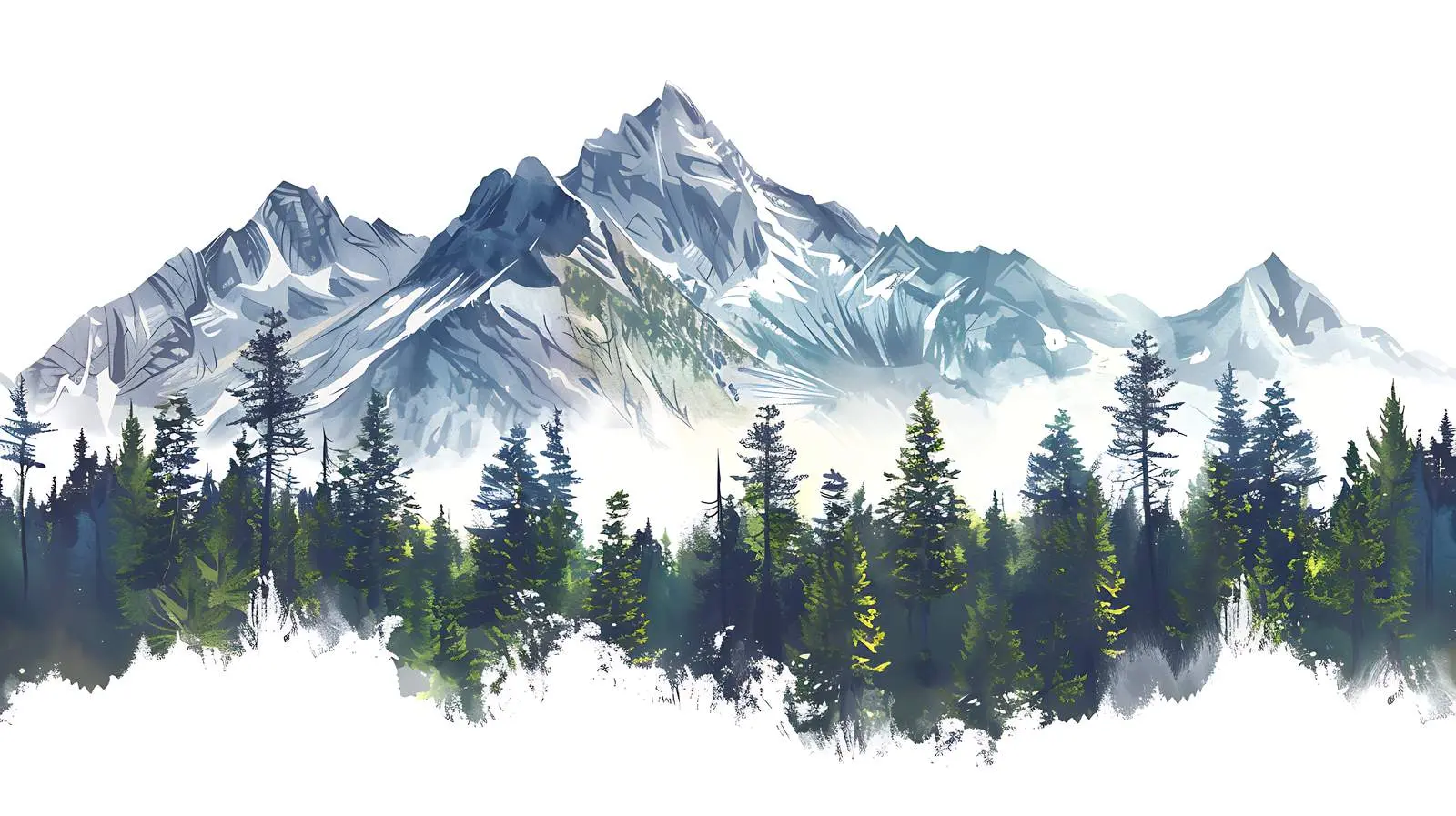 Scenic Mountain Forest Landscape with Clouds – free viewpoint image from Dotvec