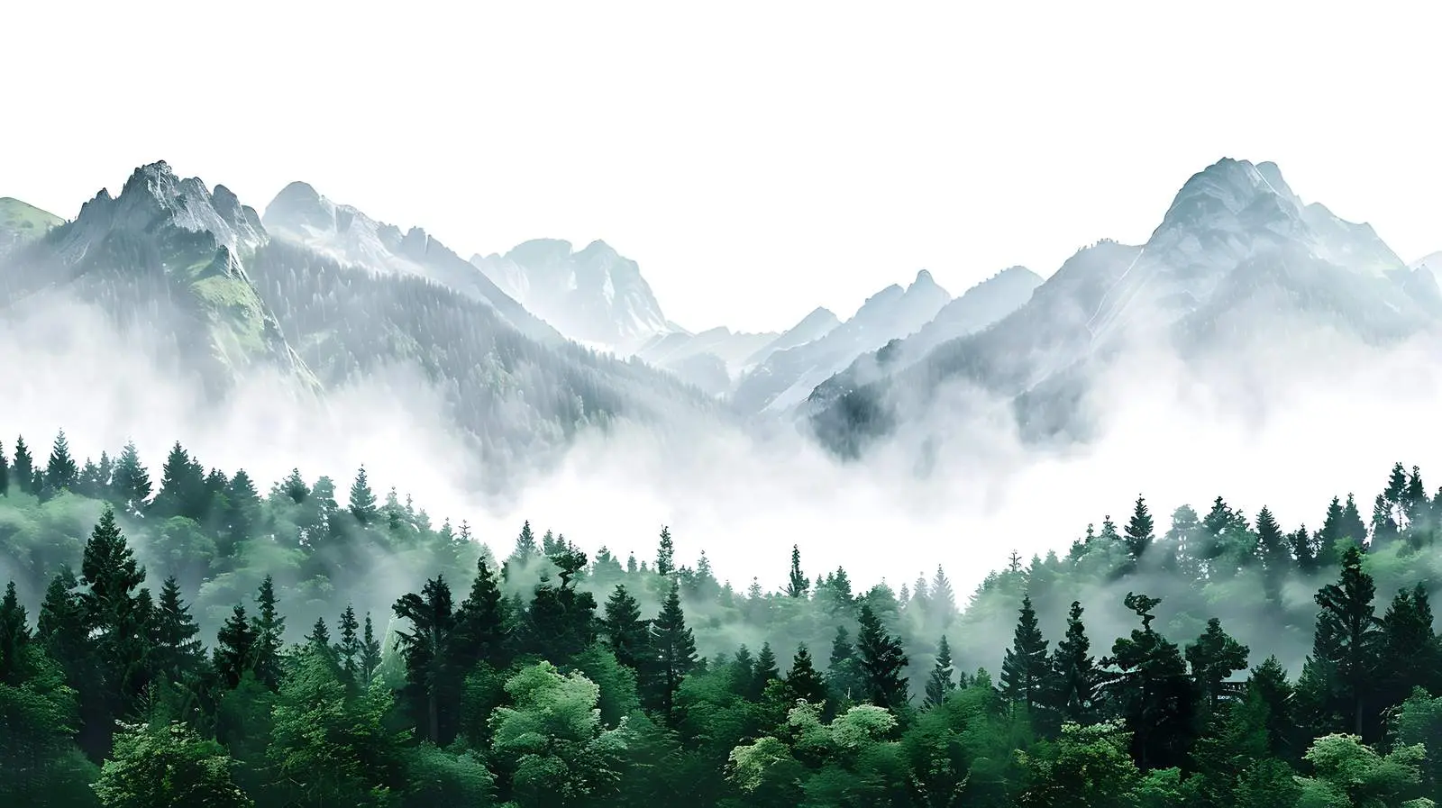 Scenic Mountain Forest and Cloudy Sky View – free viewpoint image from Dotvec