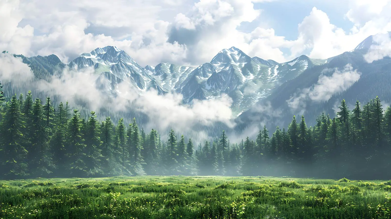 Scenic Mountain View with Sky and Forest — free download from Dotvec