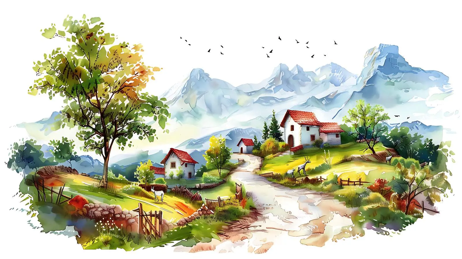 Breathtaking Mountain Valley and Forest Landscape – free clouds image from Dotvec