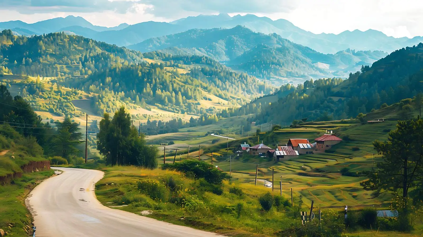 Beautiful Mountain Valley Forest Under Clear Sky – free viewpoint image from Dotvec