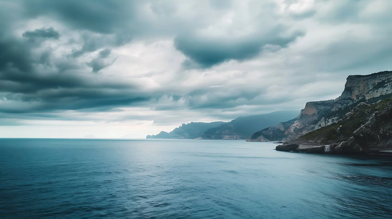 Majestic Ocean View with Mountain Range — free download from Dotvec