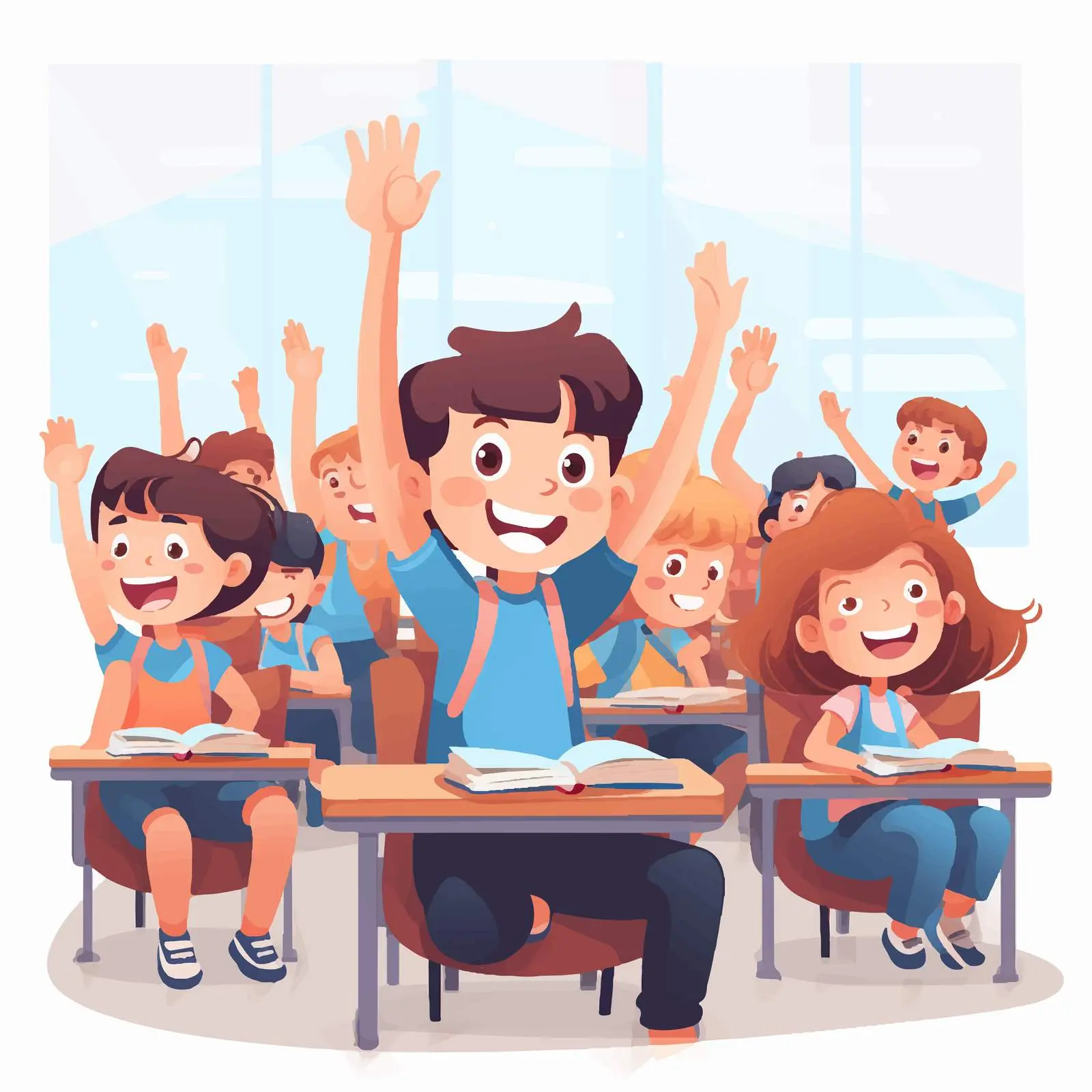 Students Raising Hands in Classroom Setting — free download from Dotvec