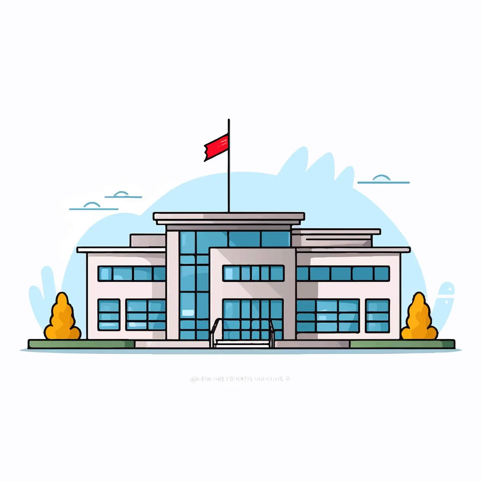 Modern School Linear Vector Illustration — free download from Dotvec