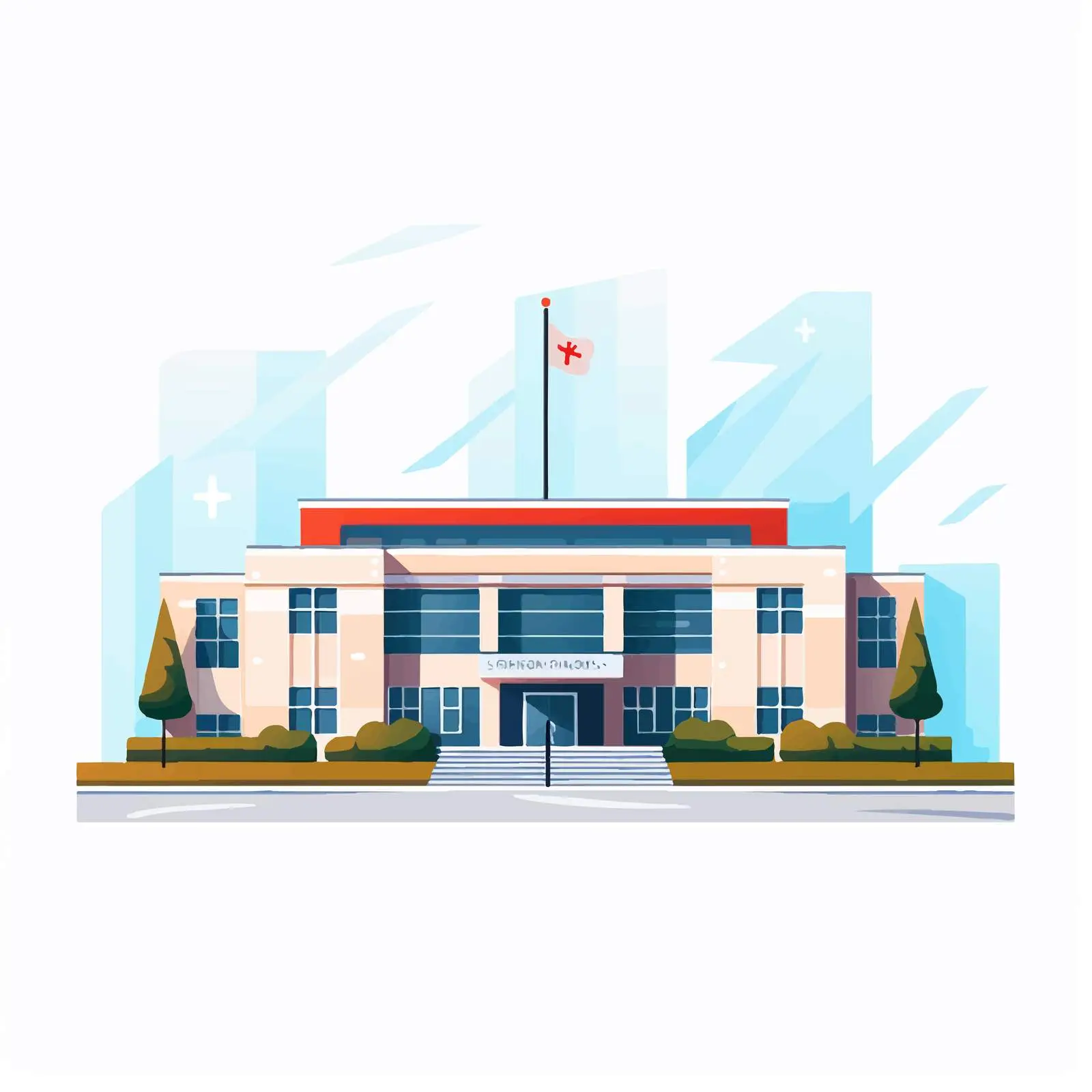 Modern Educational Institution Linear Vector Illustration — free download from Dotvec