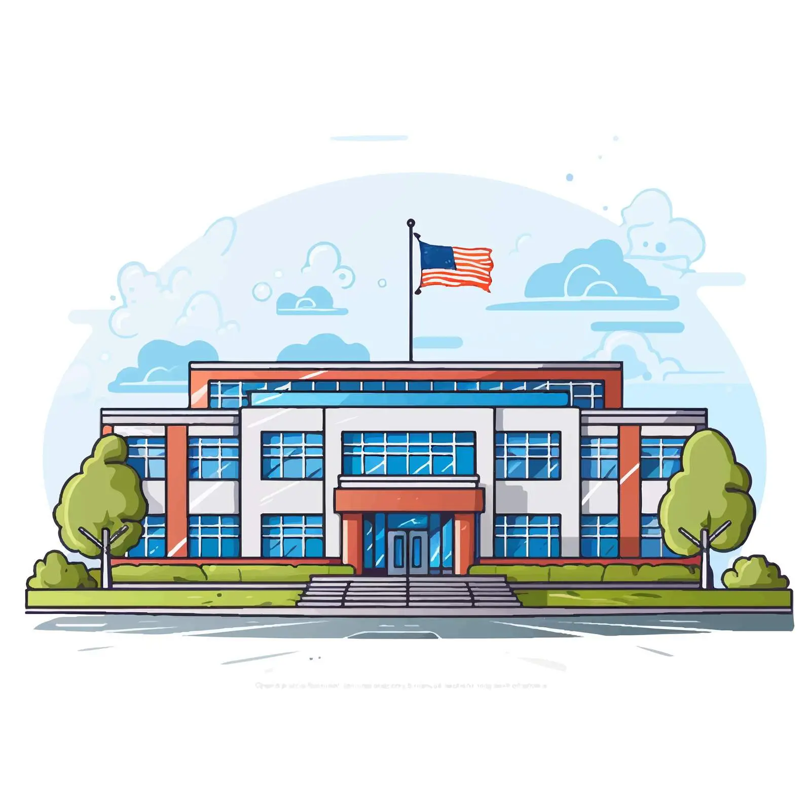 Modern Educational Institution Vector Illustration — free download from Dotvec