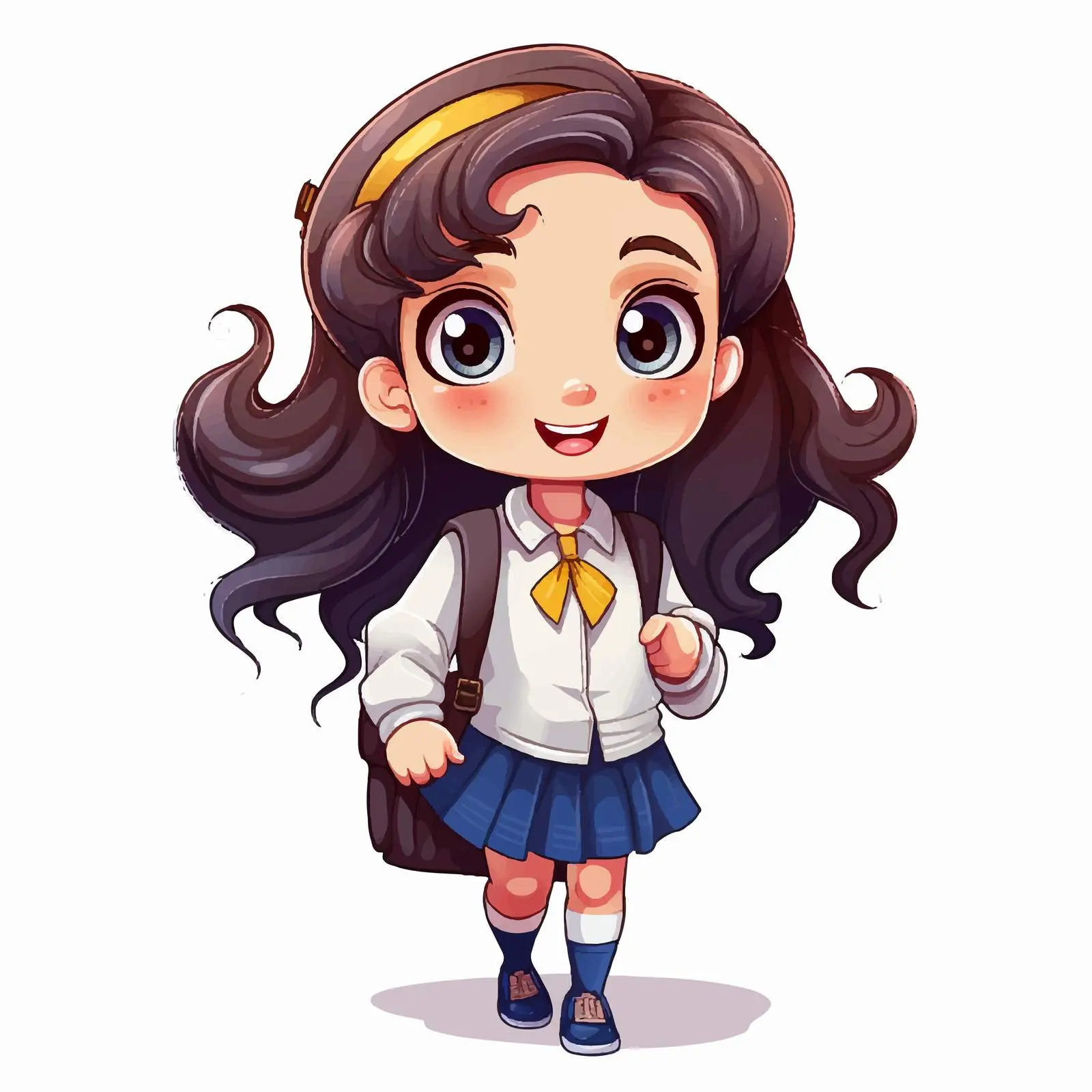 Schoolgirl Character Design in Doodle Style Vector — free download from Dotvec
