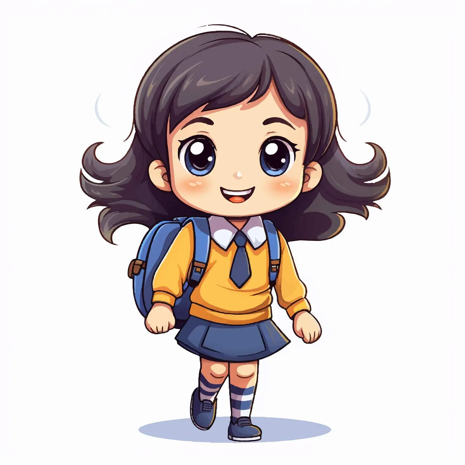 Doodle Style Schoolgirl Character Design Vector — free download from Dotvec