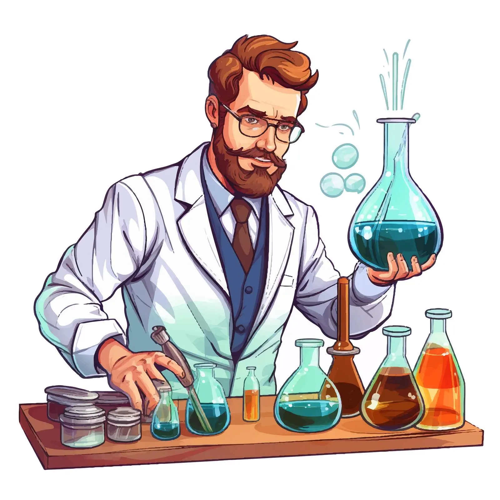 Scientist Conducting Chemistry Experiment with Chemicals – free substance image from Dotvec