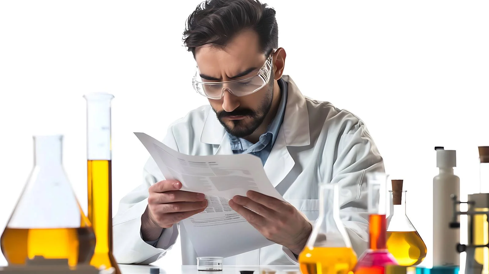 Scientist in Laboratory Reading Document — free download from Dotvec